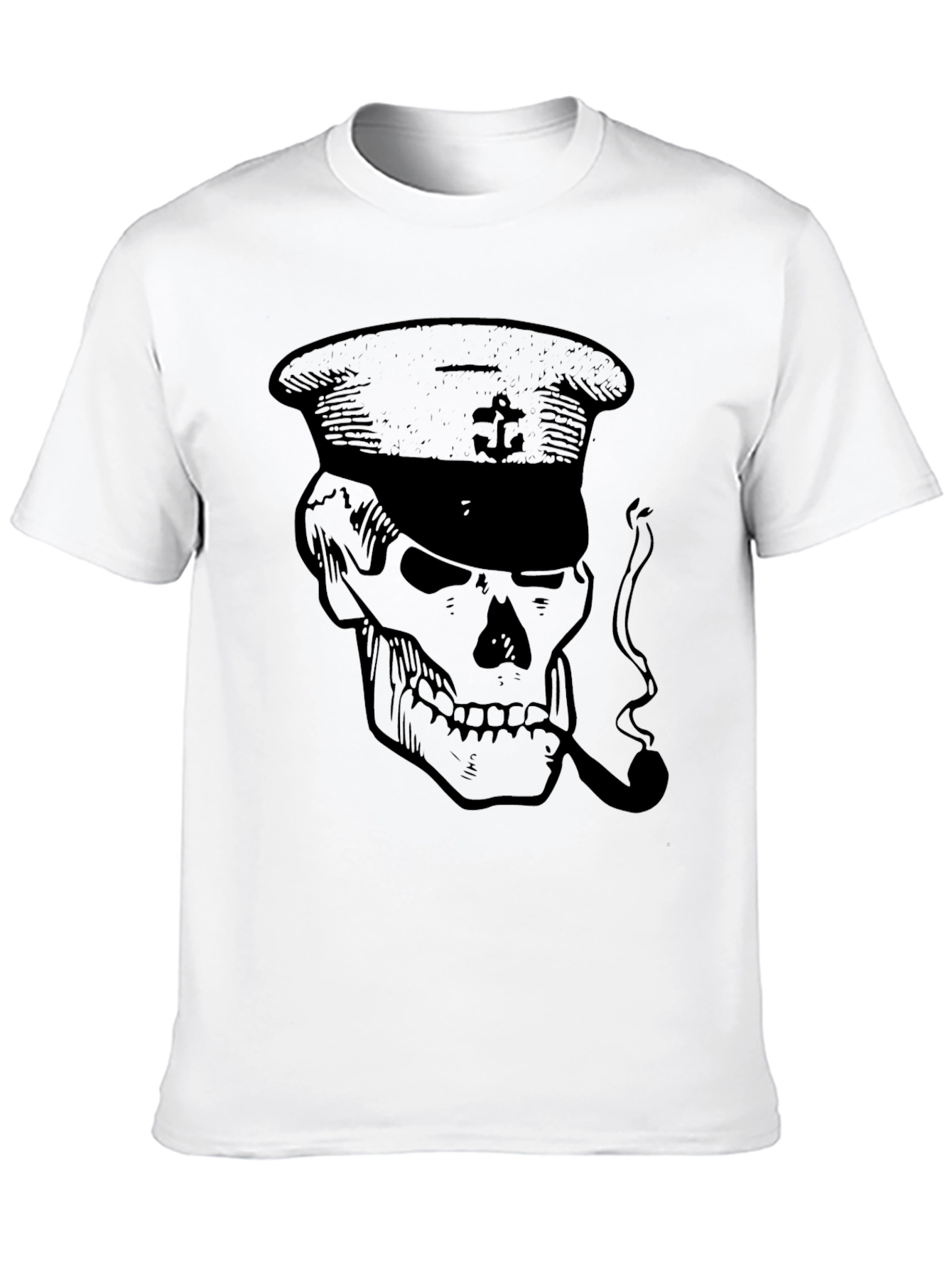 Skull Captain Graphic T-Shirt - Mens Black Tee