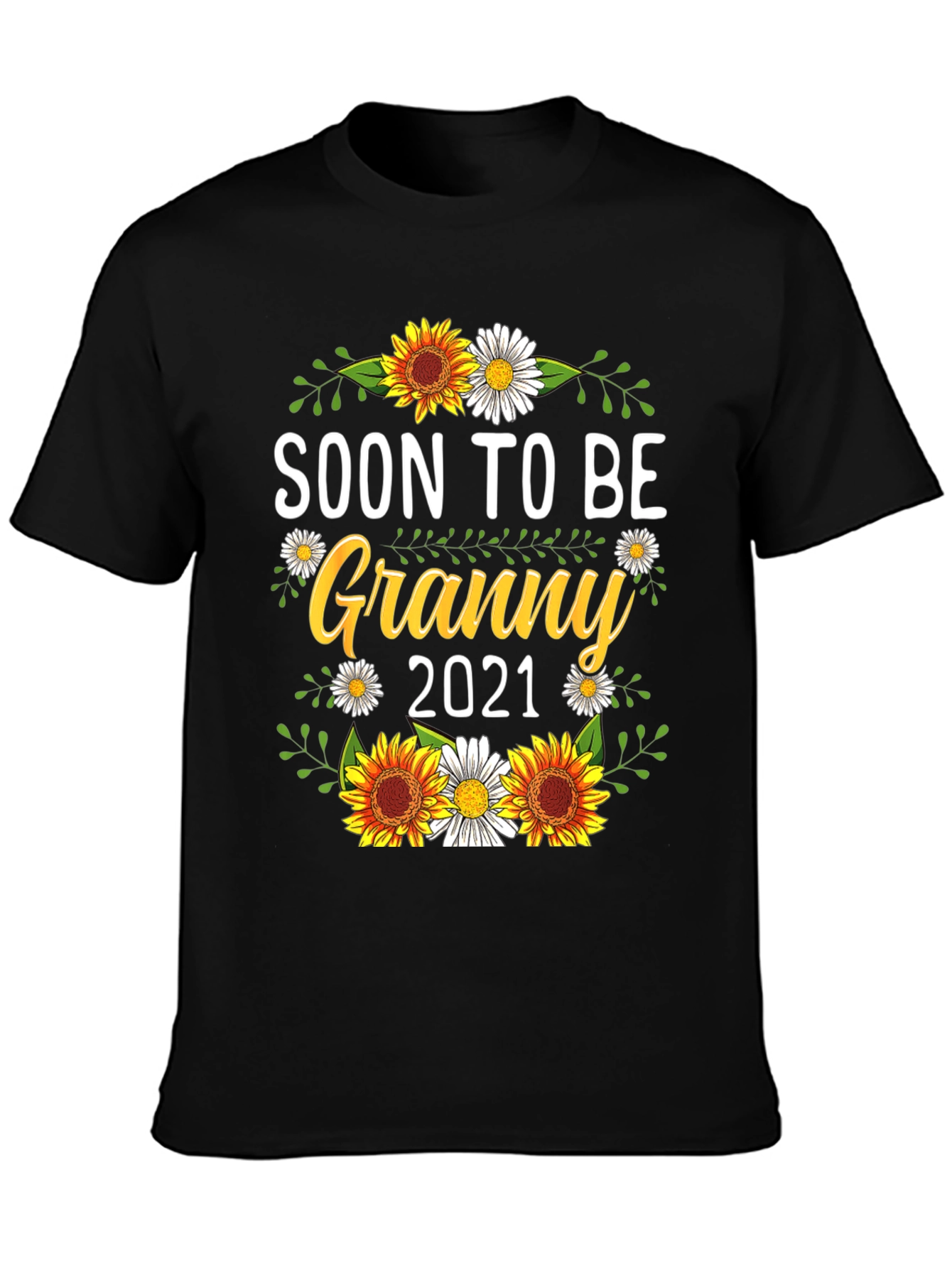 Soon to Be Granny 2021 T-Shirt Sunflower Design