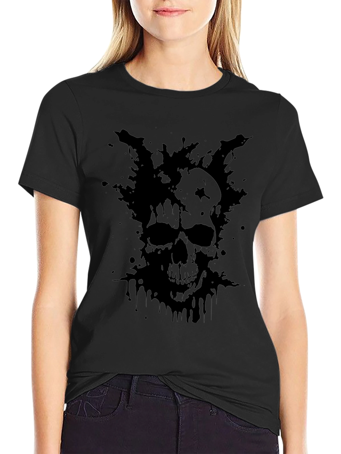 Dark Skull Graphic T-Shirt - Mens Black Tee