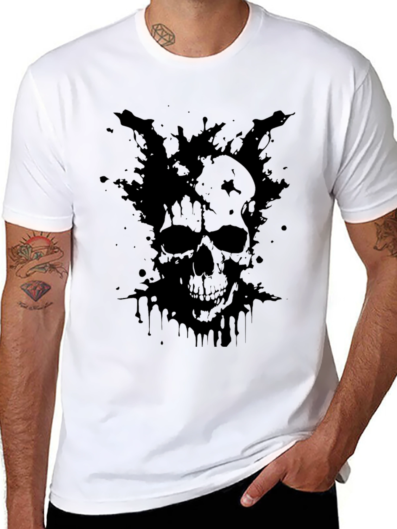 Dark Skull Graphic T-Shirt - Mens Black Tee