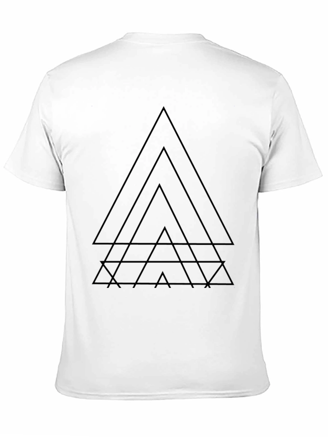Geometric Triangle Graphic Black T-Shirt