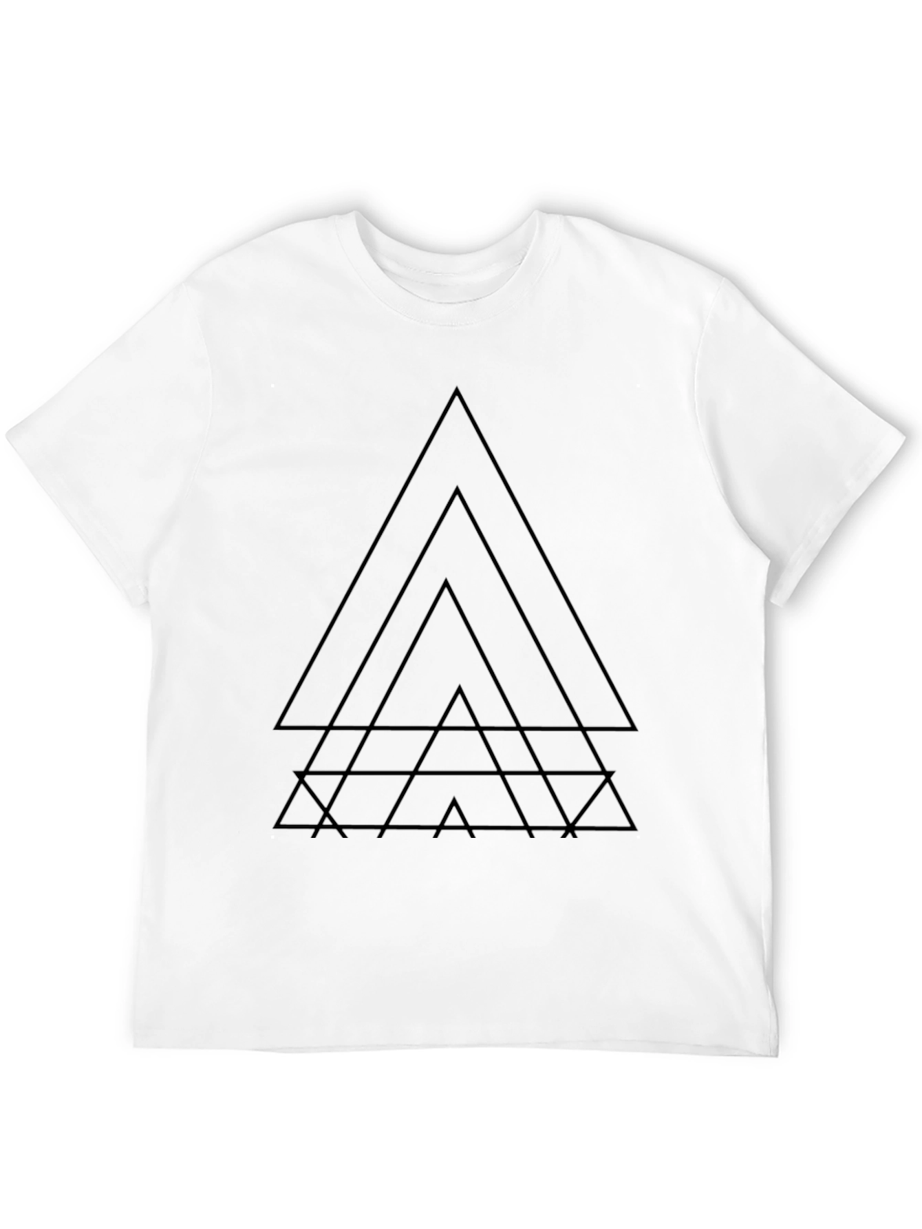 Geometric Triangle Graphic Black T-Shirt