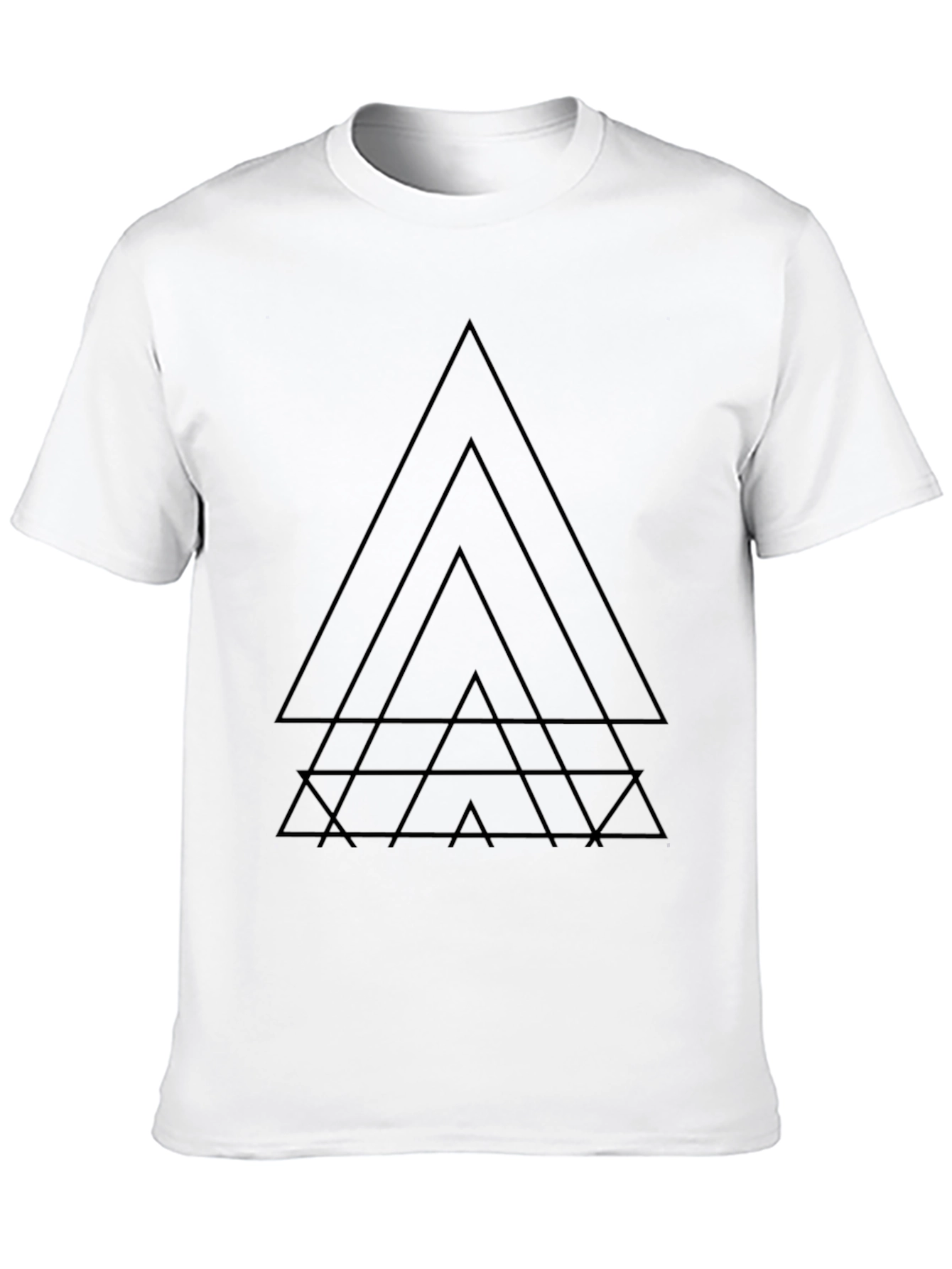 Geometric Triangle Graphic Black T-Shirt