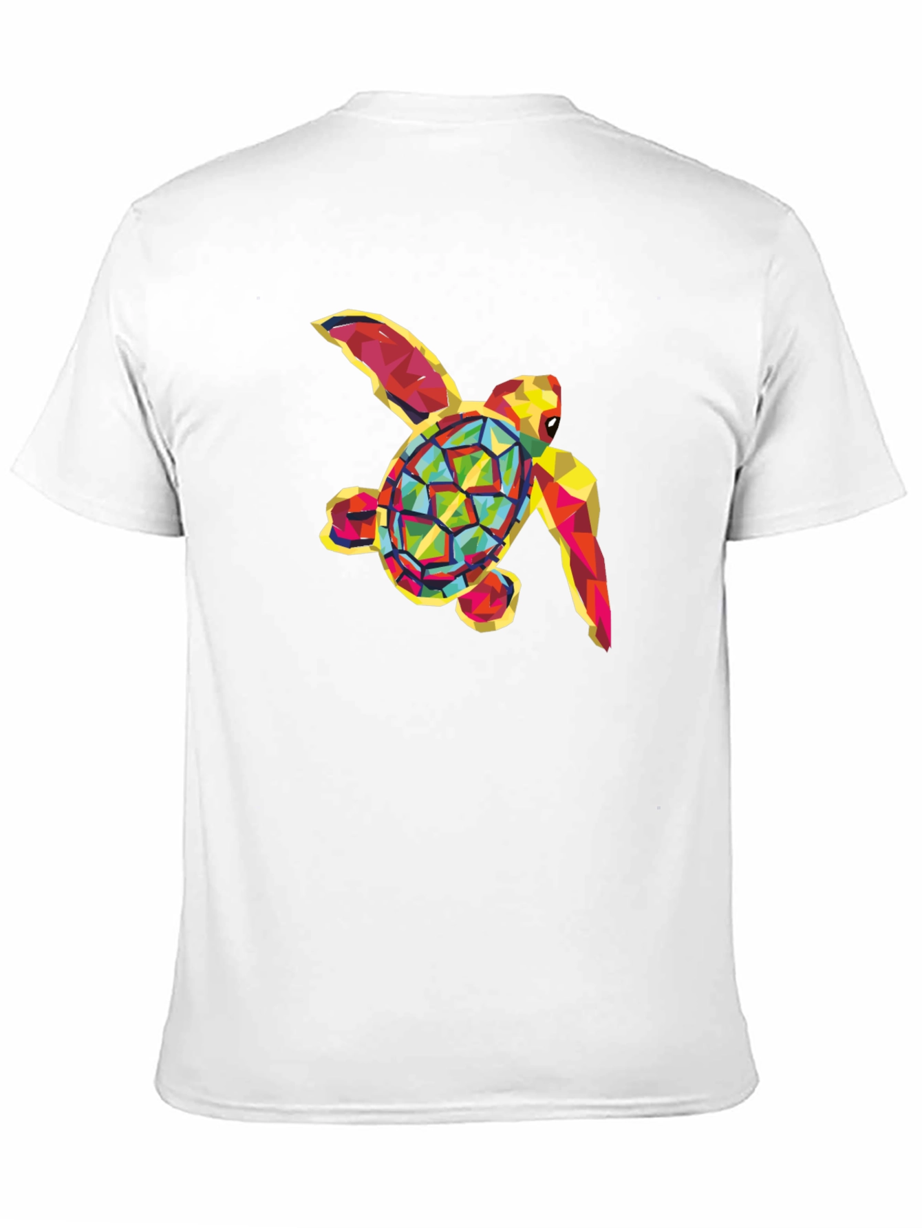 Geometric Sea Turtle Graphic Tee - Black