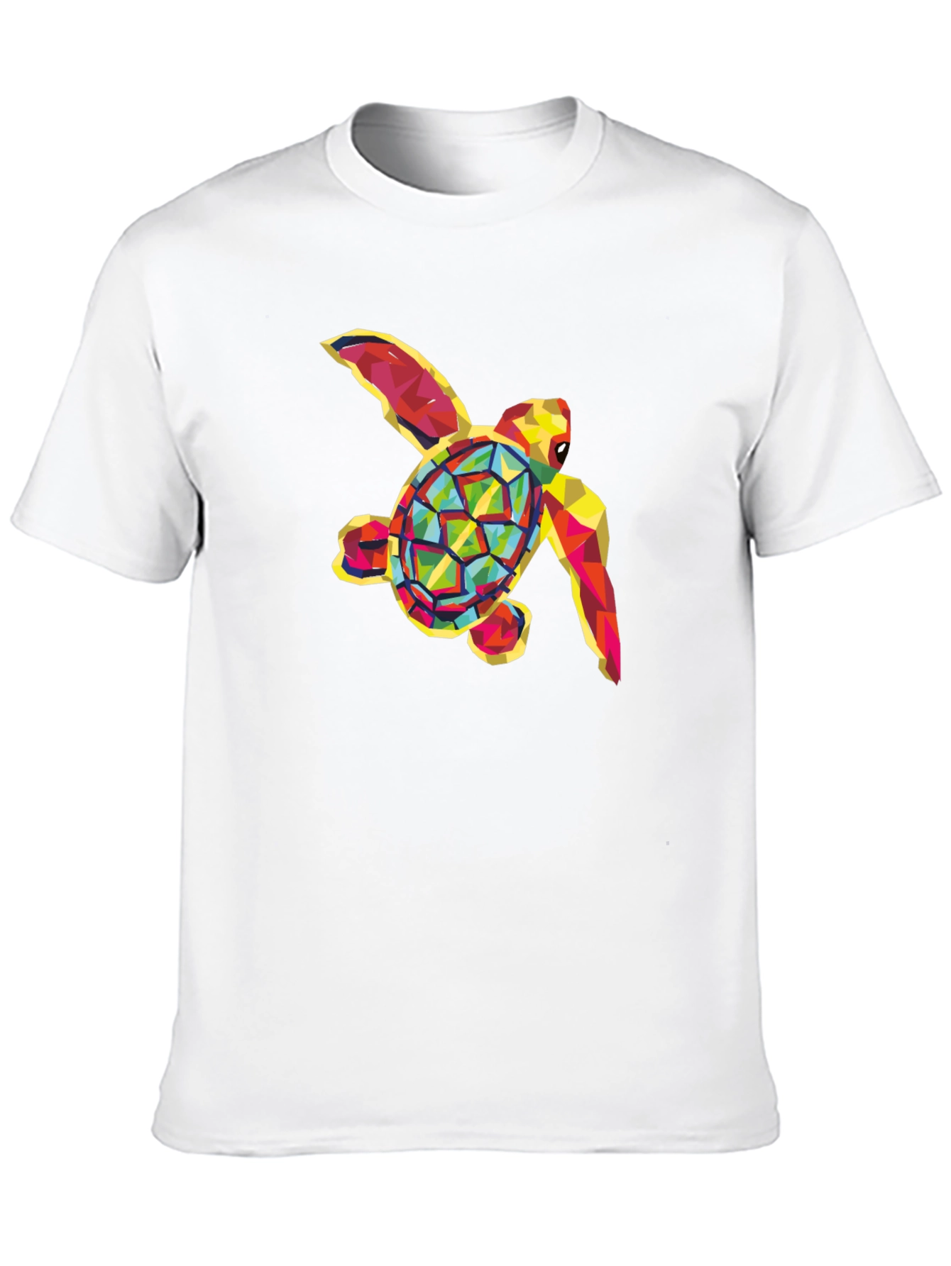 Geometric Sea Turtle Graphic Tee - Black