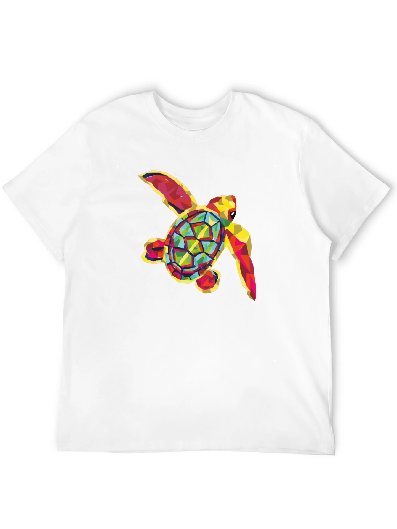 Geometric Sea Turtle Graphic Tee - Black