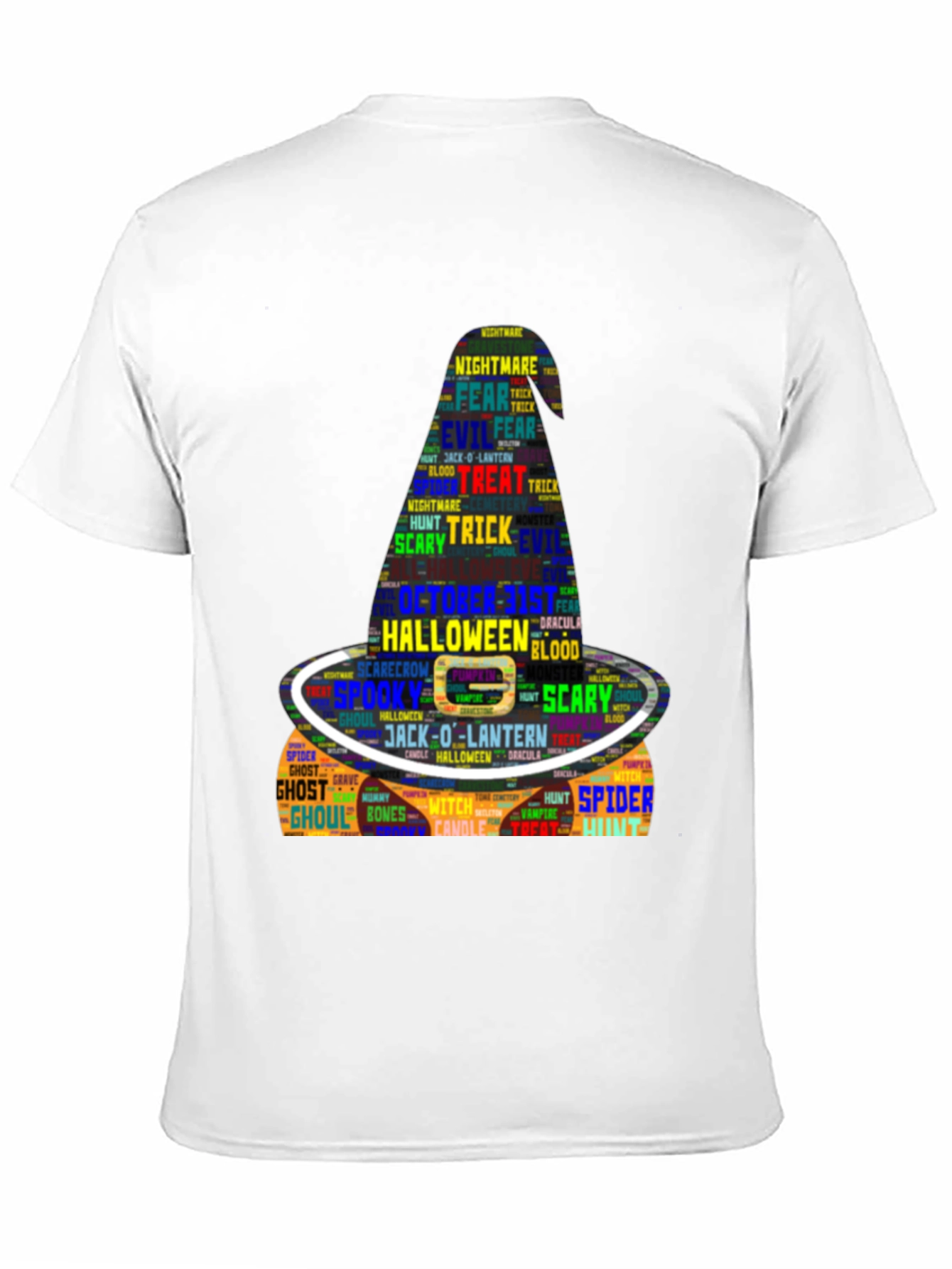 Halloween Word Art Witch Hat Graphic T-Shirt