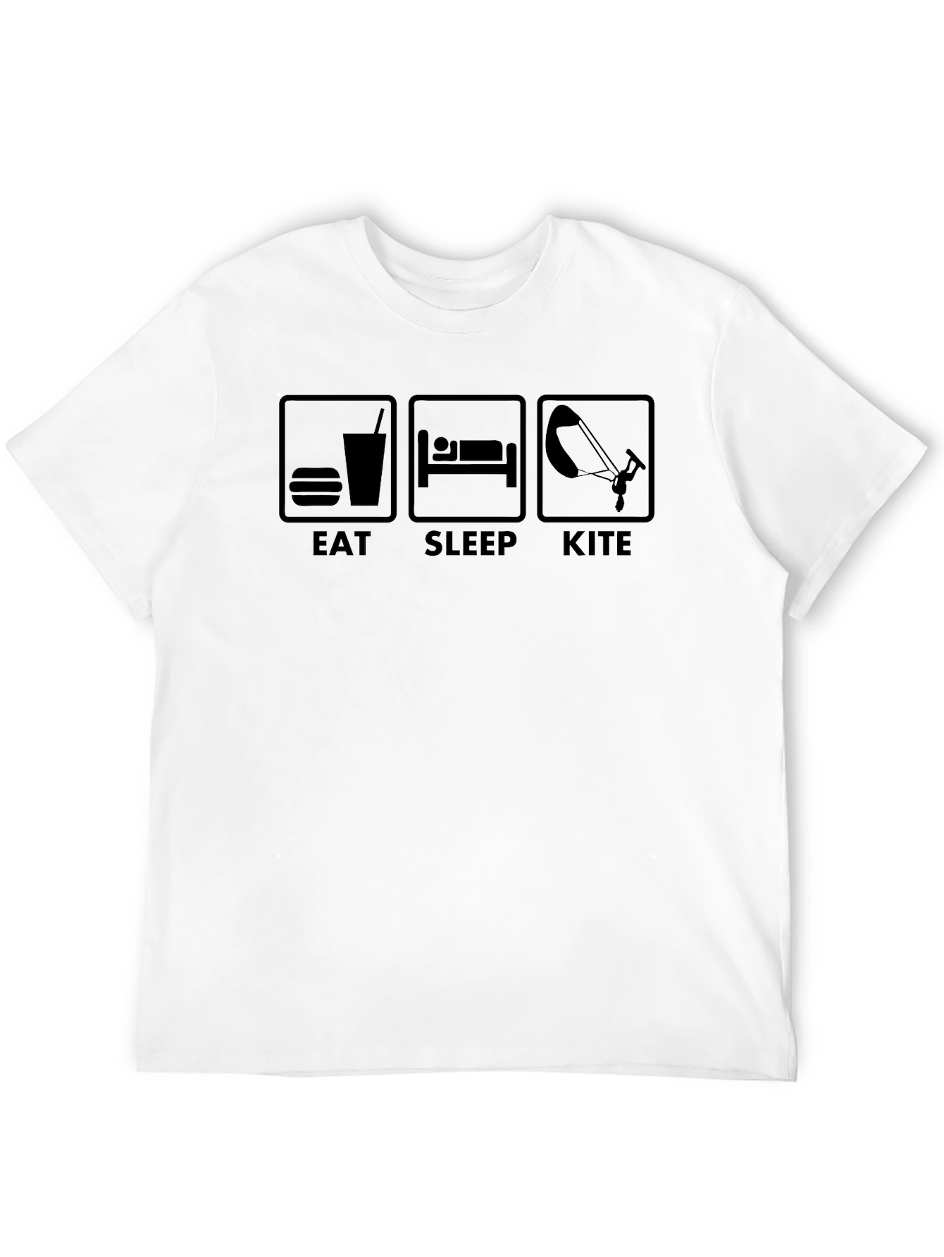 Eat Sleep Kite Black Graphic T-Shirt