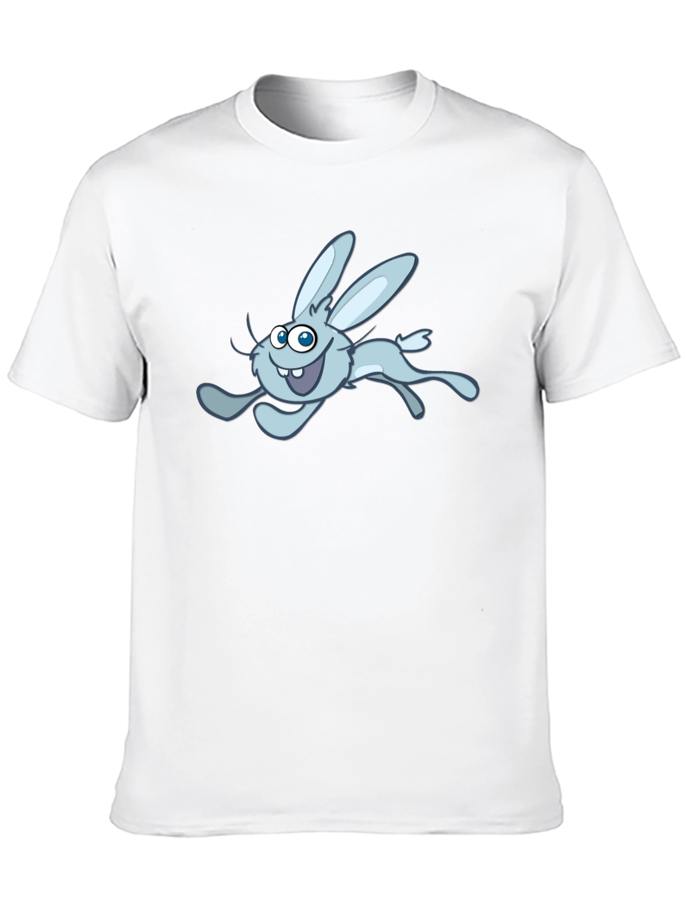 Fun Cartoon Rabbit Graphic Tee - Black