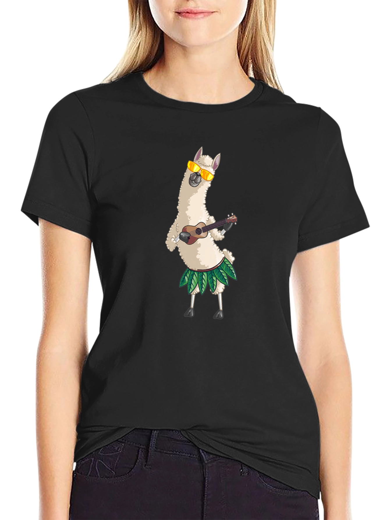 Llama Ukulele T-Shirt - Funny Hawaiian Vacation Tee