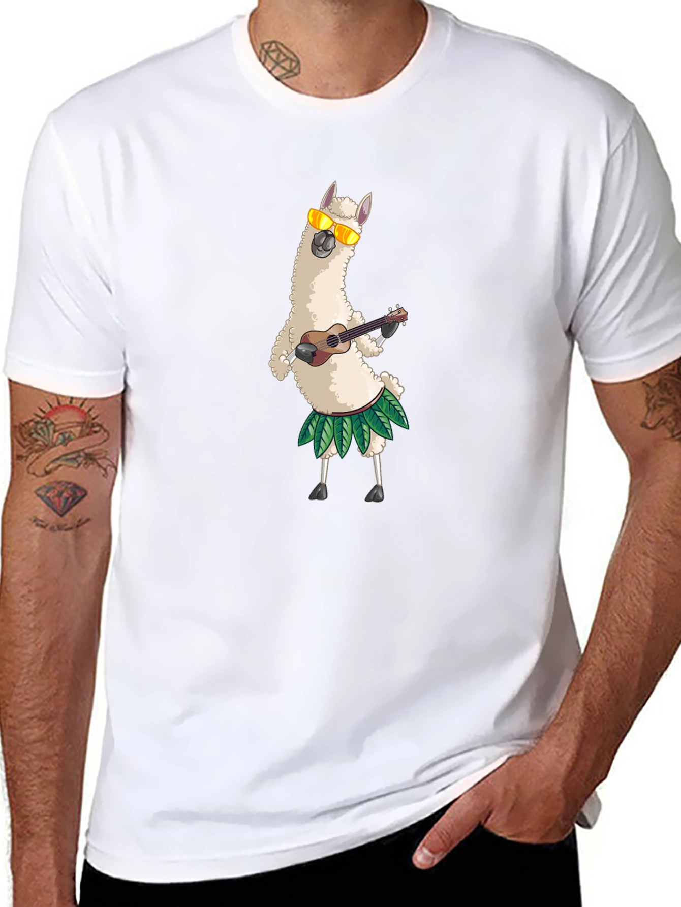 Llama Ukulele T-Shirt - Funny Hawaiian Vacation Tee