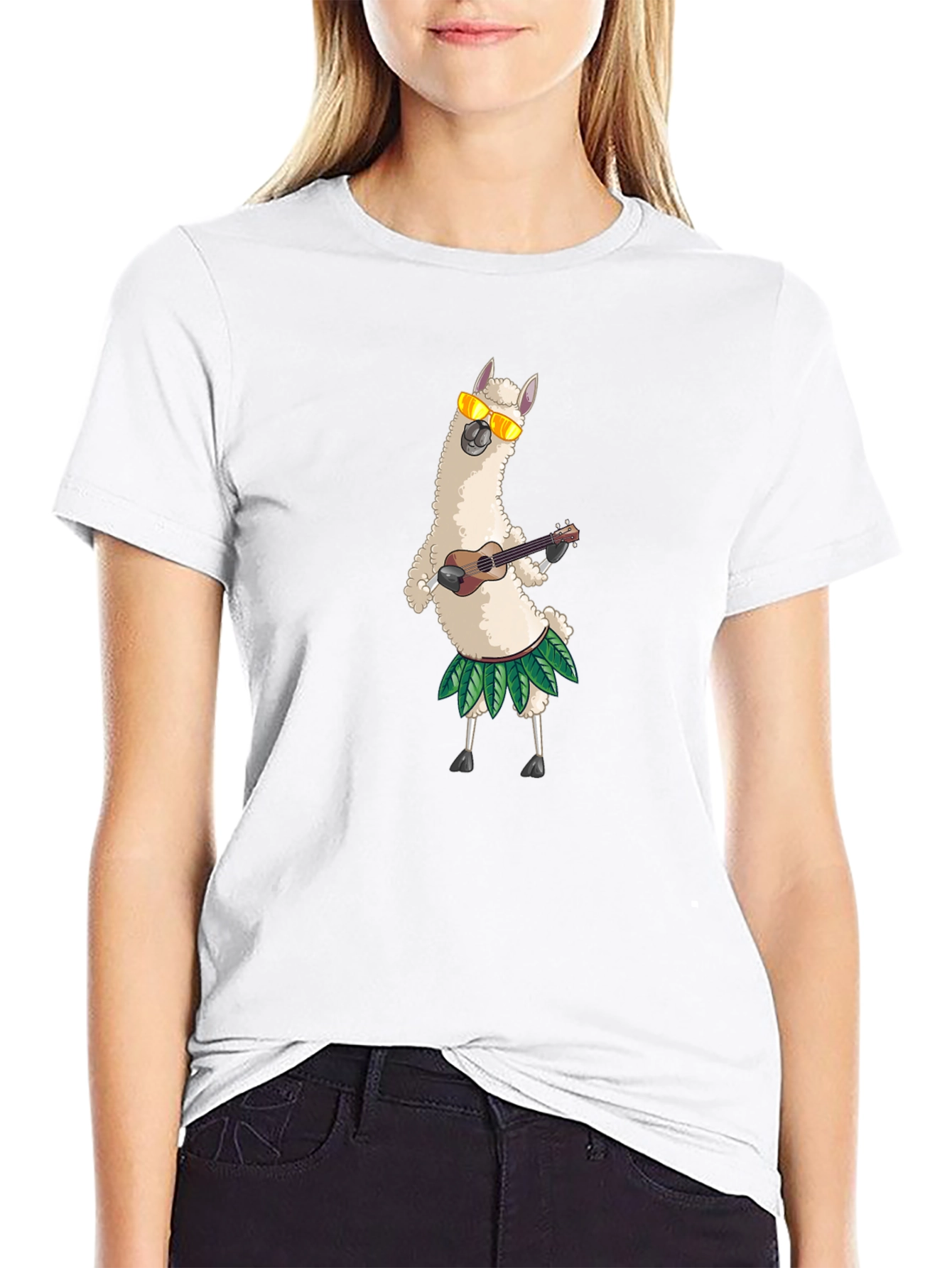 Llama Ukulele T-Shirt - Funny Hawaiian Vacation Tee