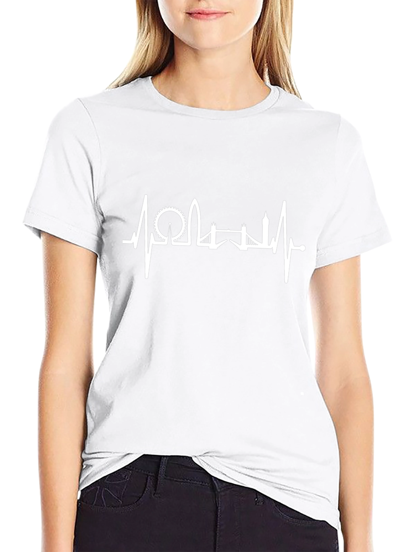 London Skyline Heartbeat Tee - Black
