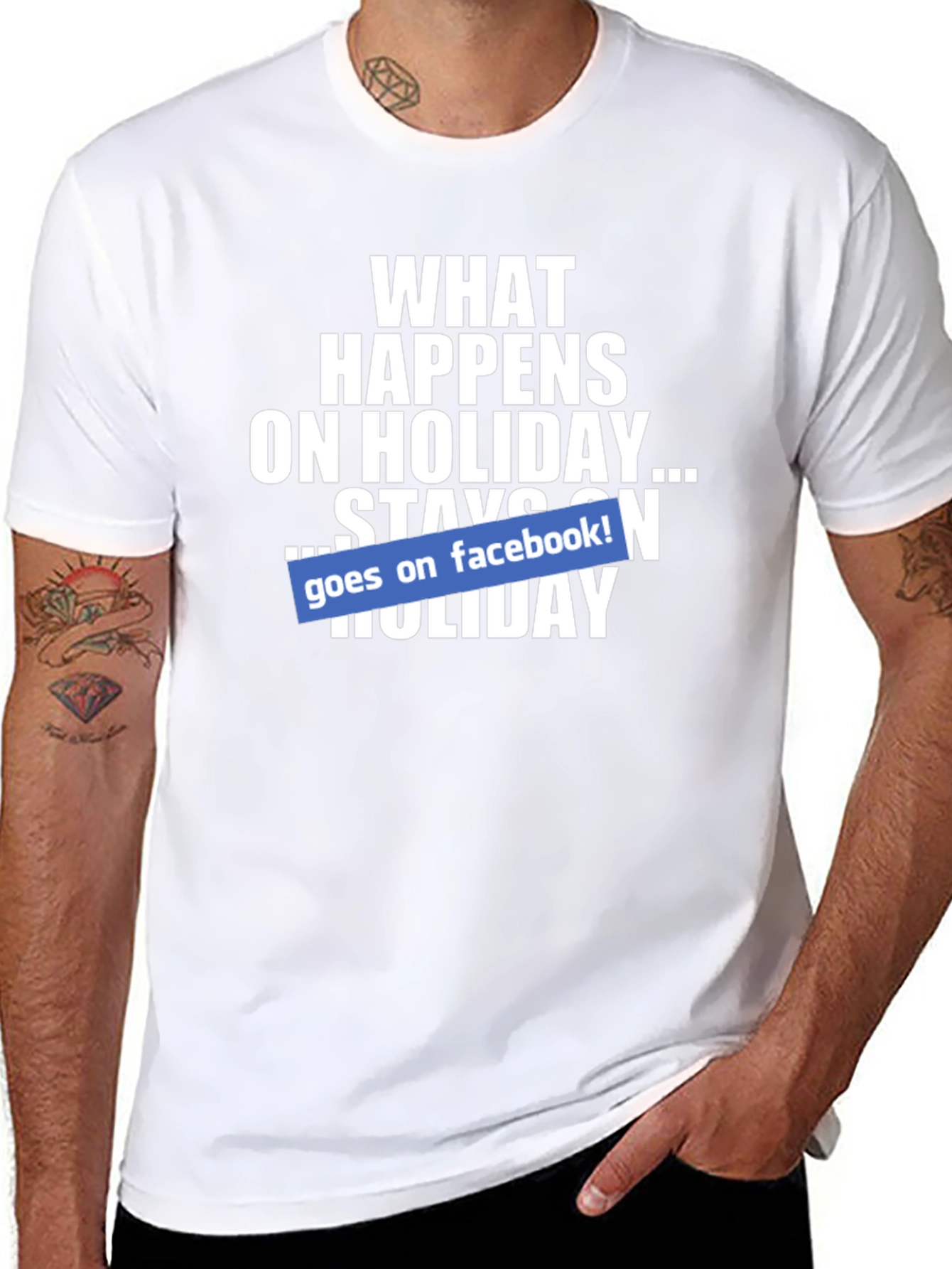 Holiday Facebook T-Shirt - What Happens Stays On Facebook