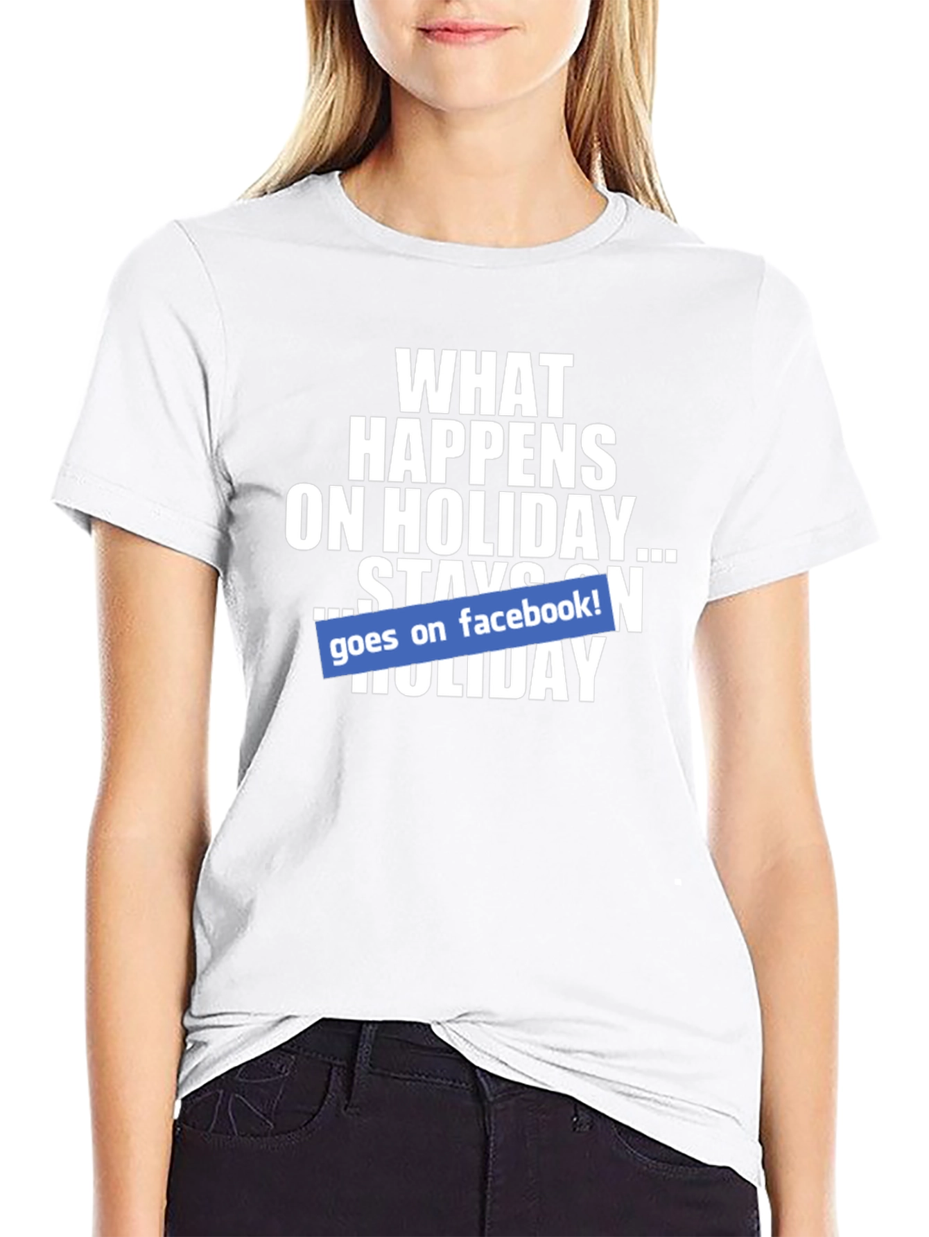 Holiday Facebook T-Shirt - What Happens Stays On Facebook