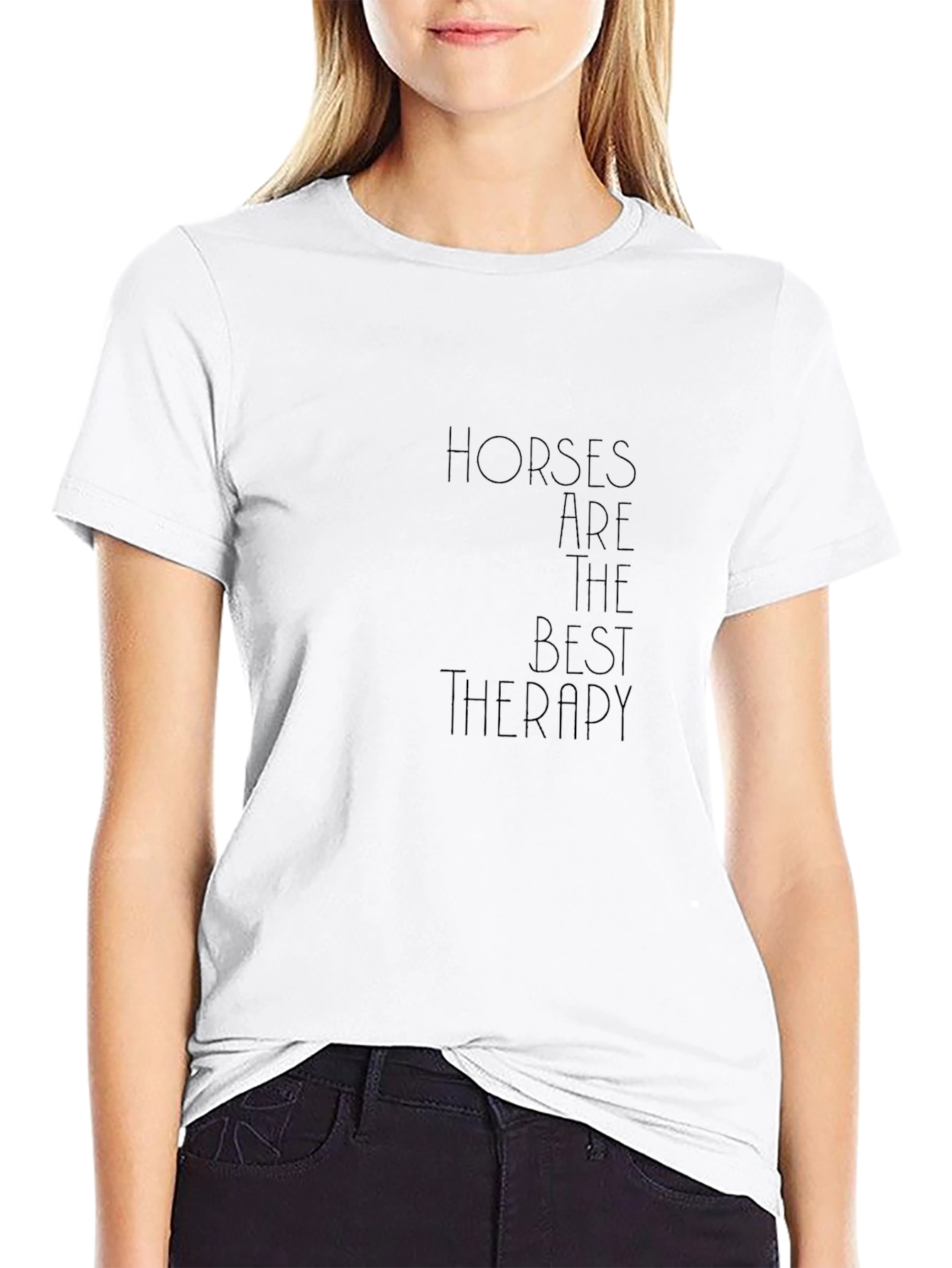 Horses Are Therapy Black Tee