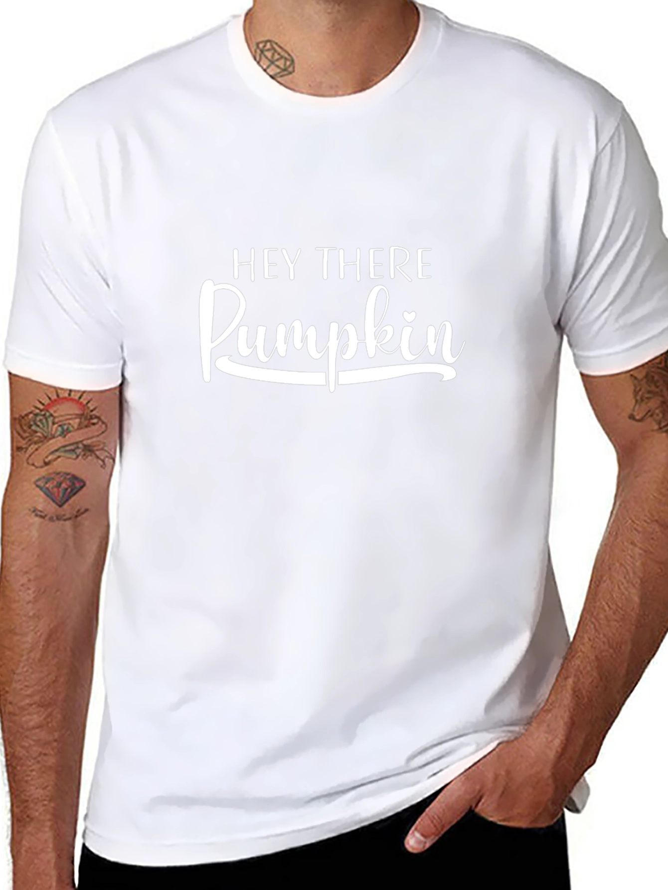 Hey There Pumpkin Graphic Tee - Black Cotton T-Shirt