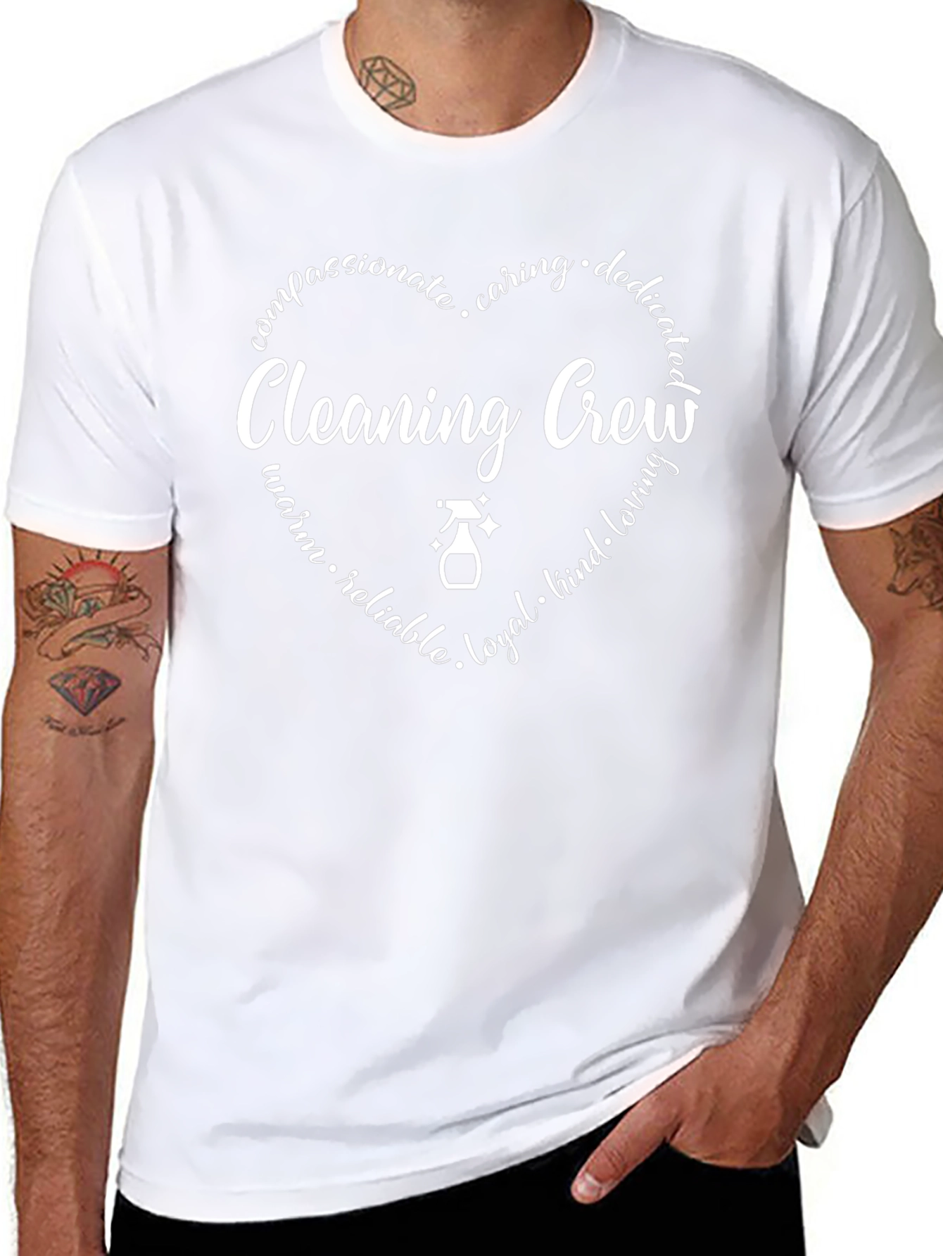 Cleaning Crew Heart Graphic Tee - Black