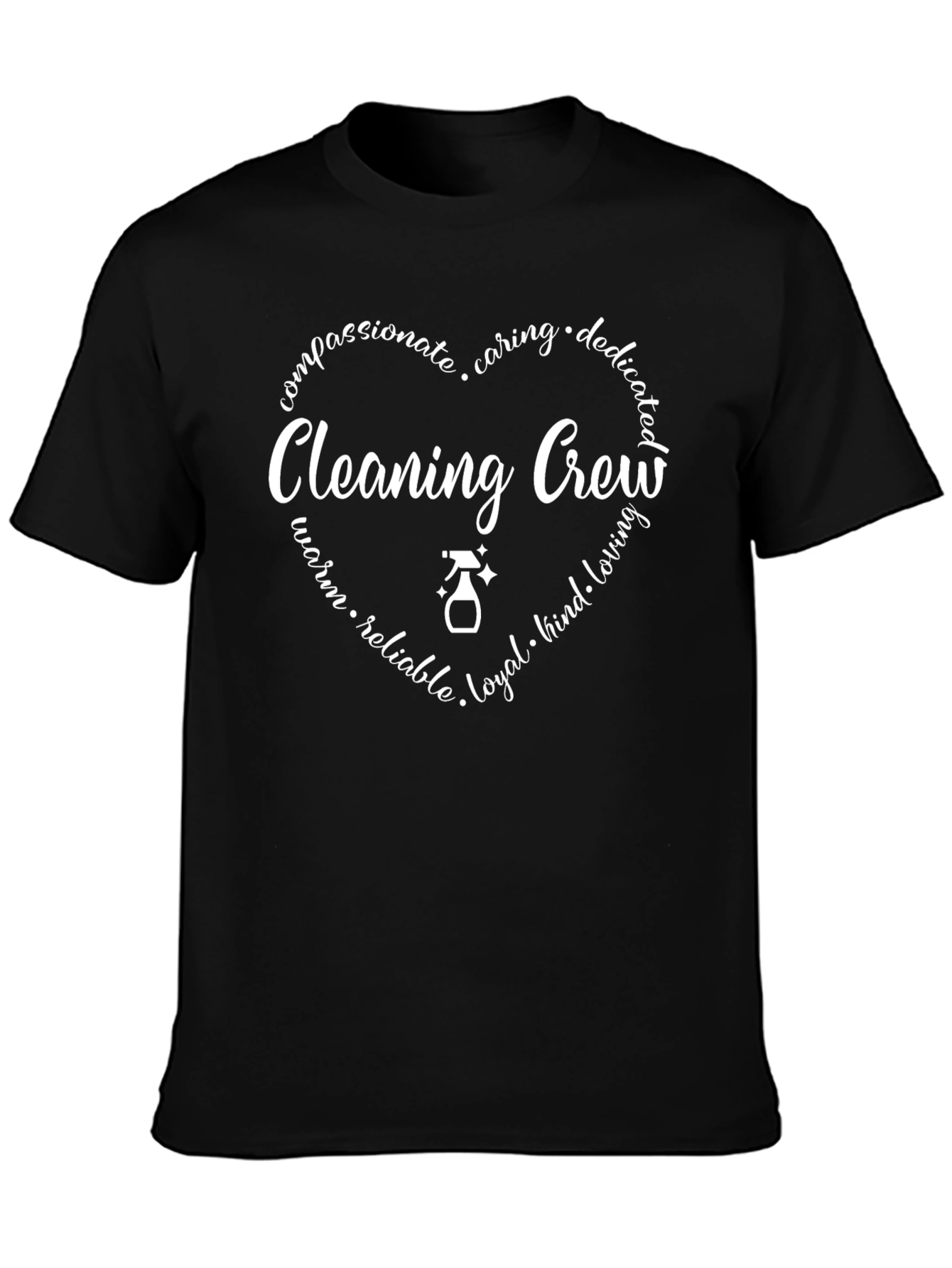 Cleaning Crew Heart Graphic Tee - Black