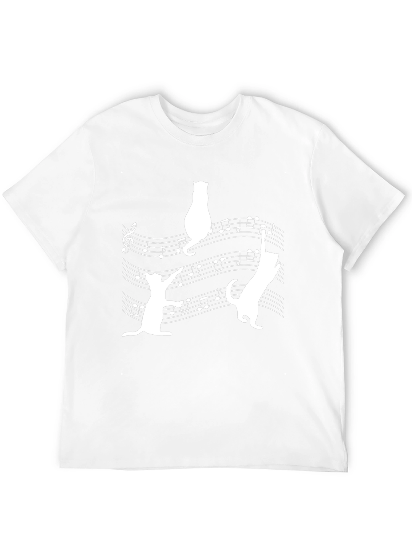 Cats on Sheet Music Black T-Shirt