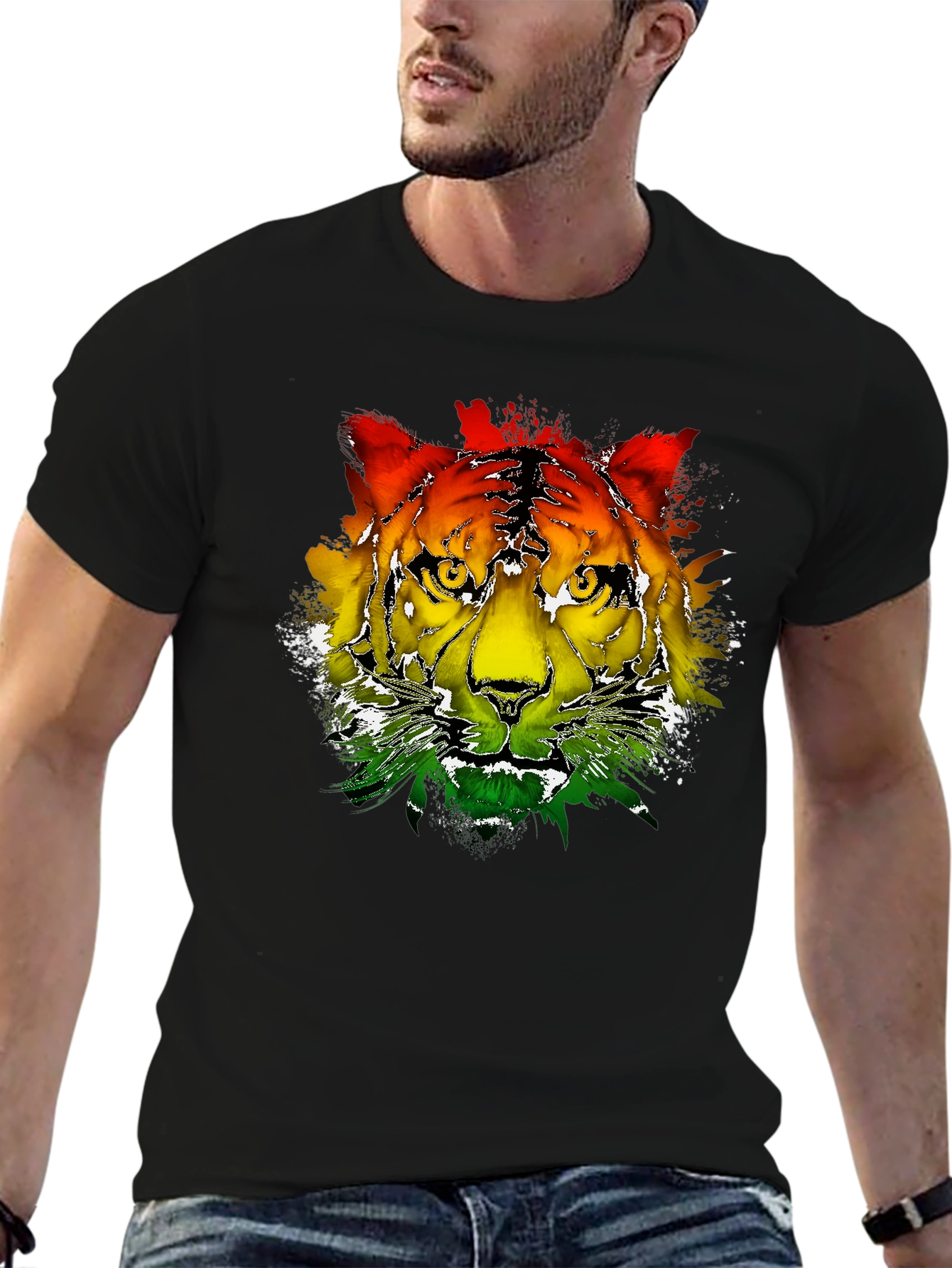 Rasta Tiger Graphic Tee - Cool Reggae T-Shirt