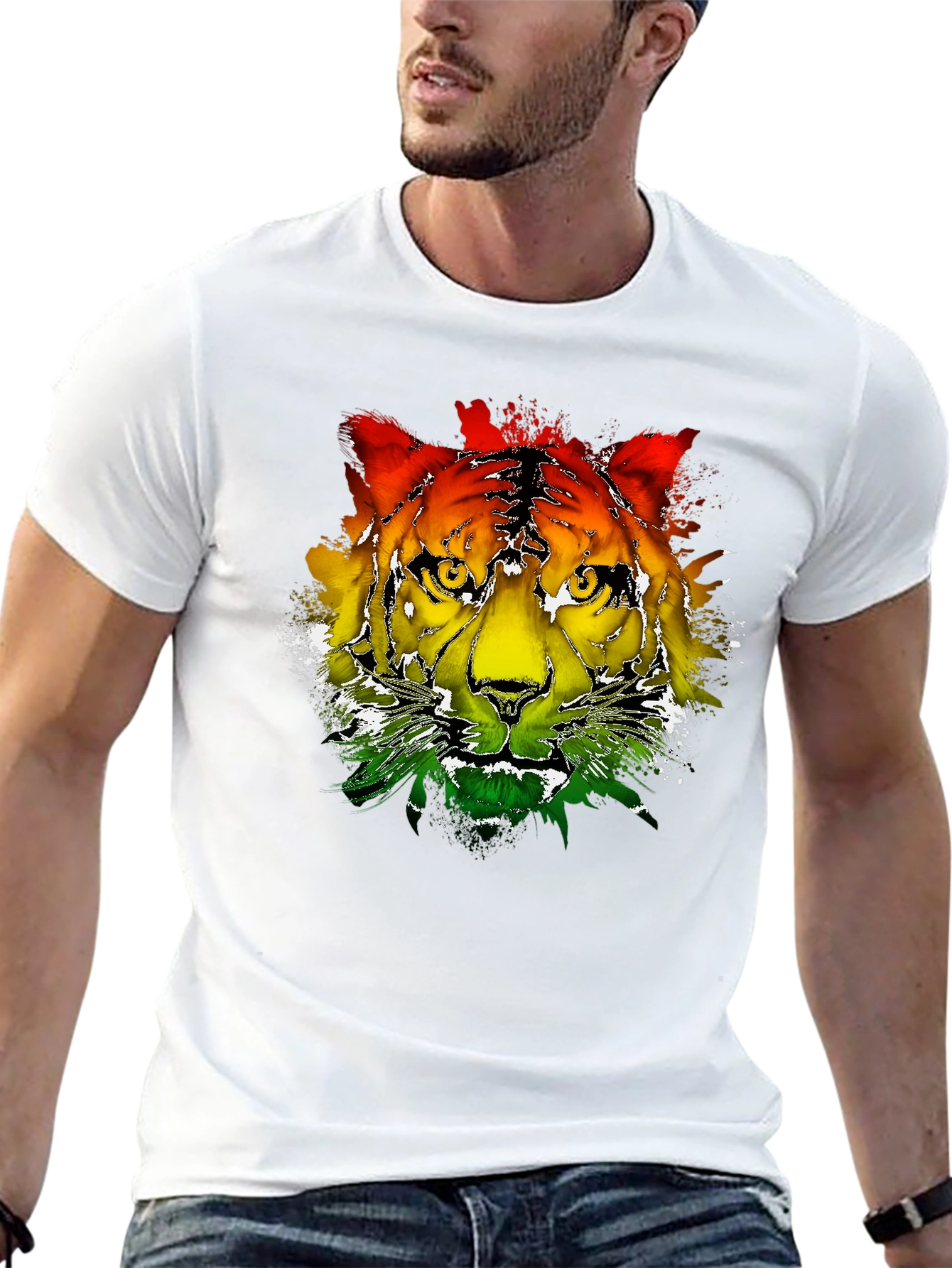 Rasta Tiger Graphic Tee - Cool Reggae T-Shirt