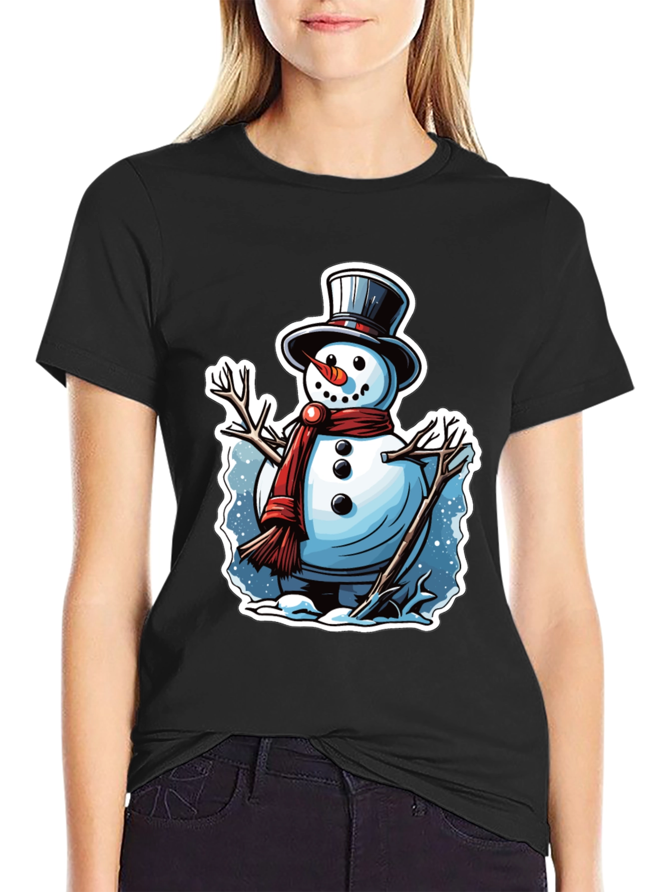 Festive Snowman Graphic Tee