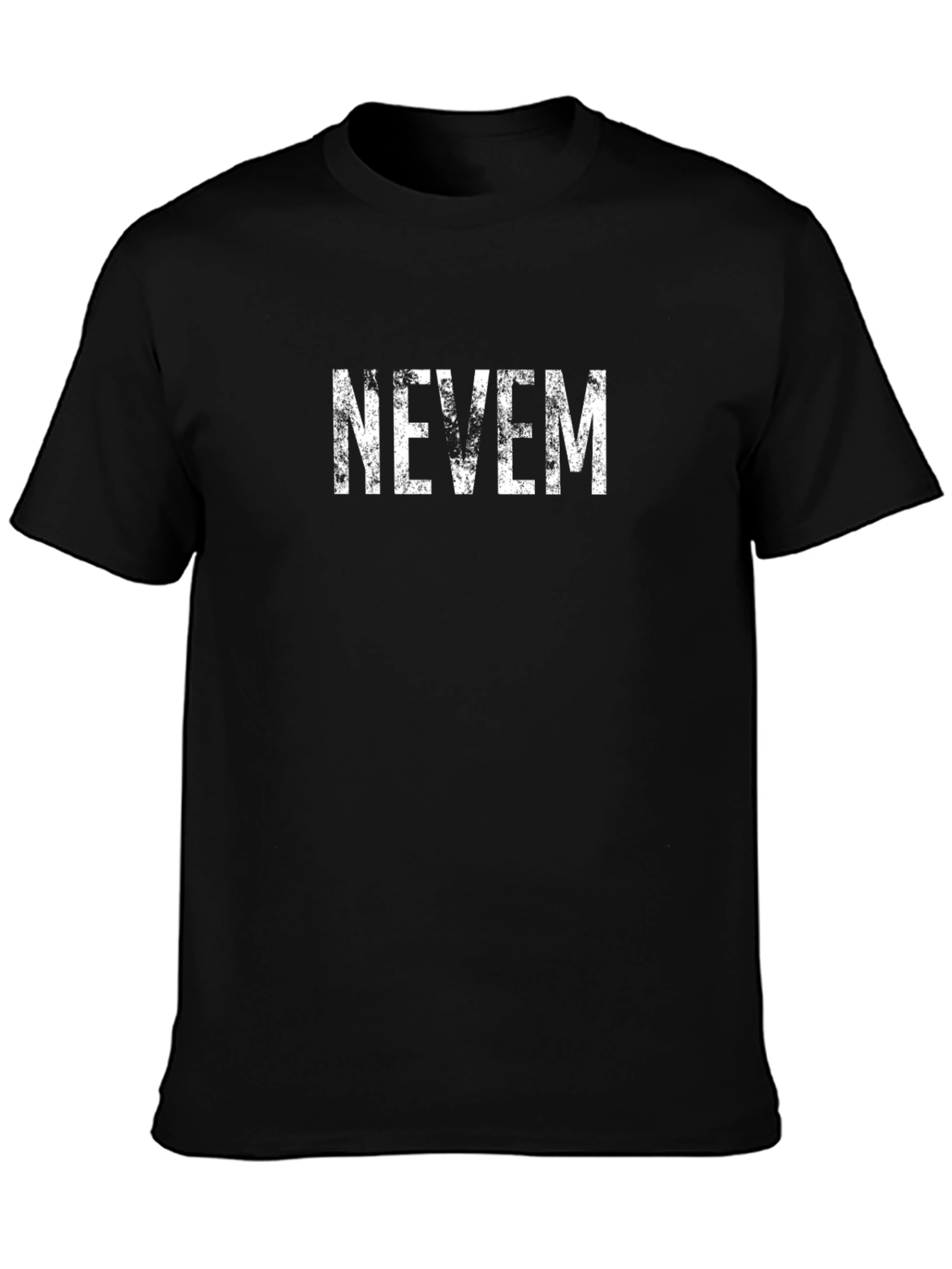 NEVEM Distressed Graphic Black T-Shirt