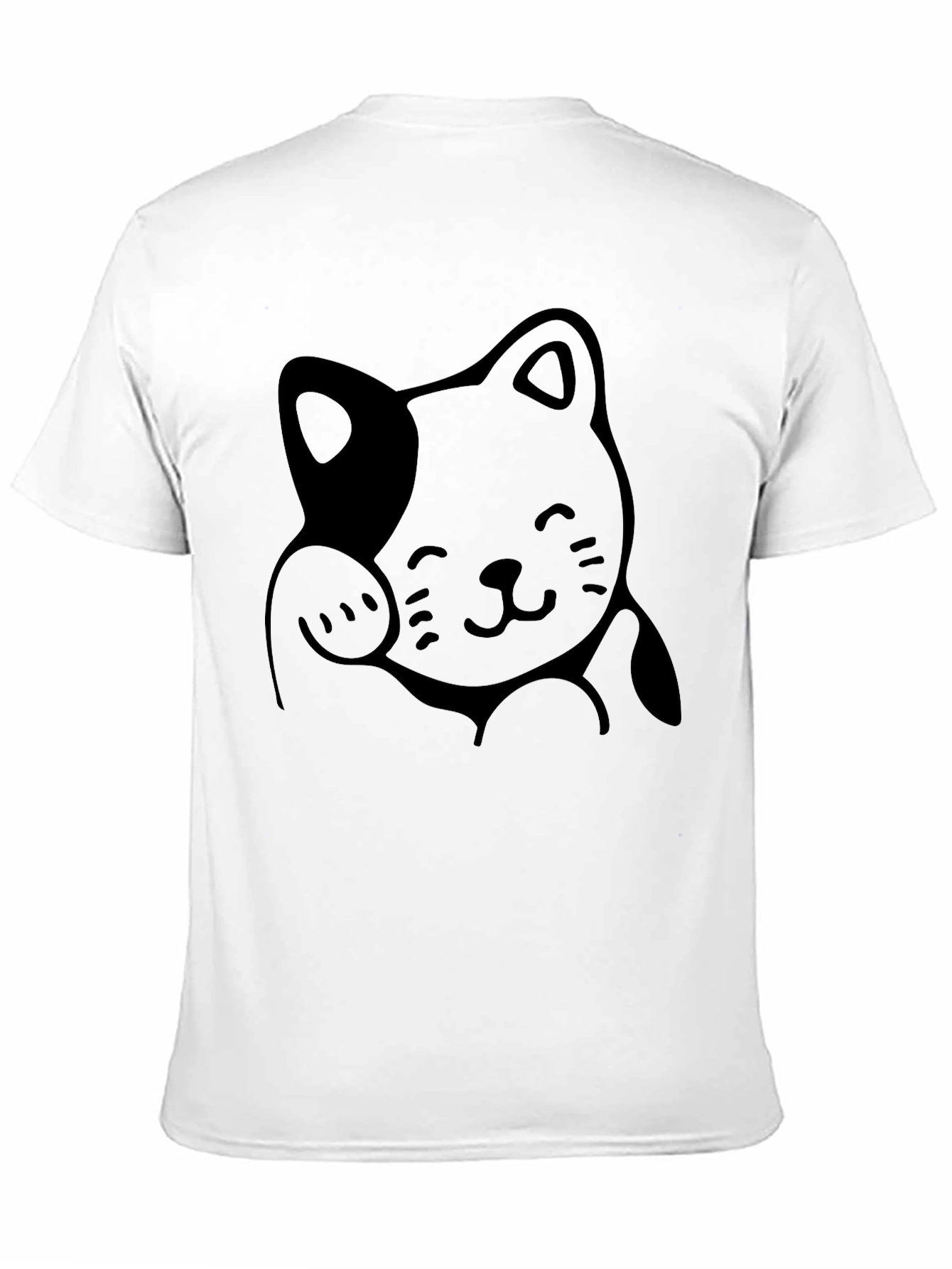 Cute Cat Graphic Tee - Soft Cotton Black T-Shirt
