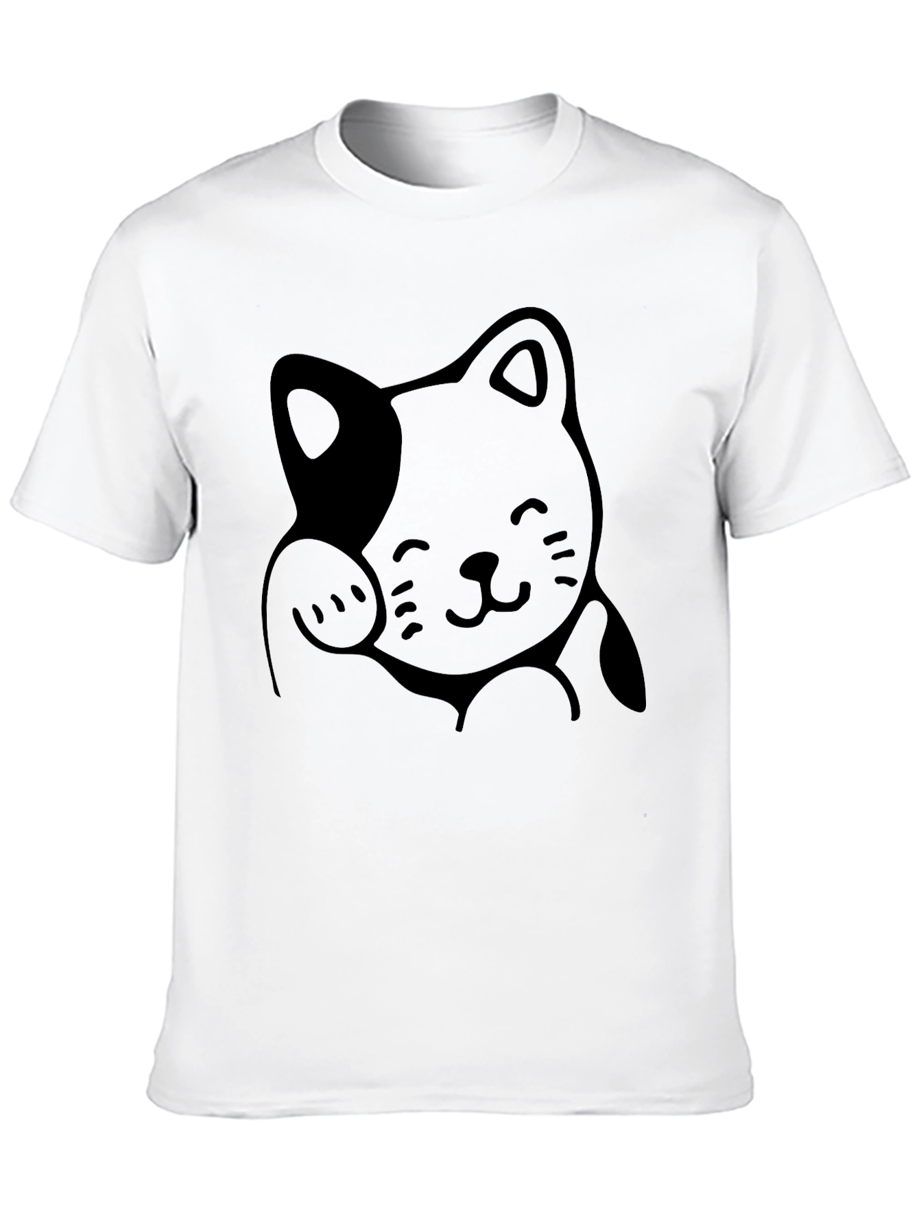 Cute Cat Graphic Tee - Soft Cotton Black T-Shirt