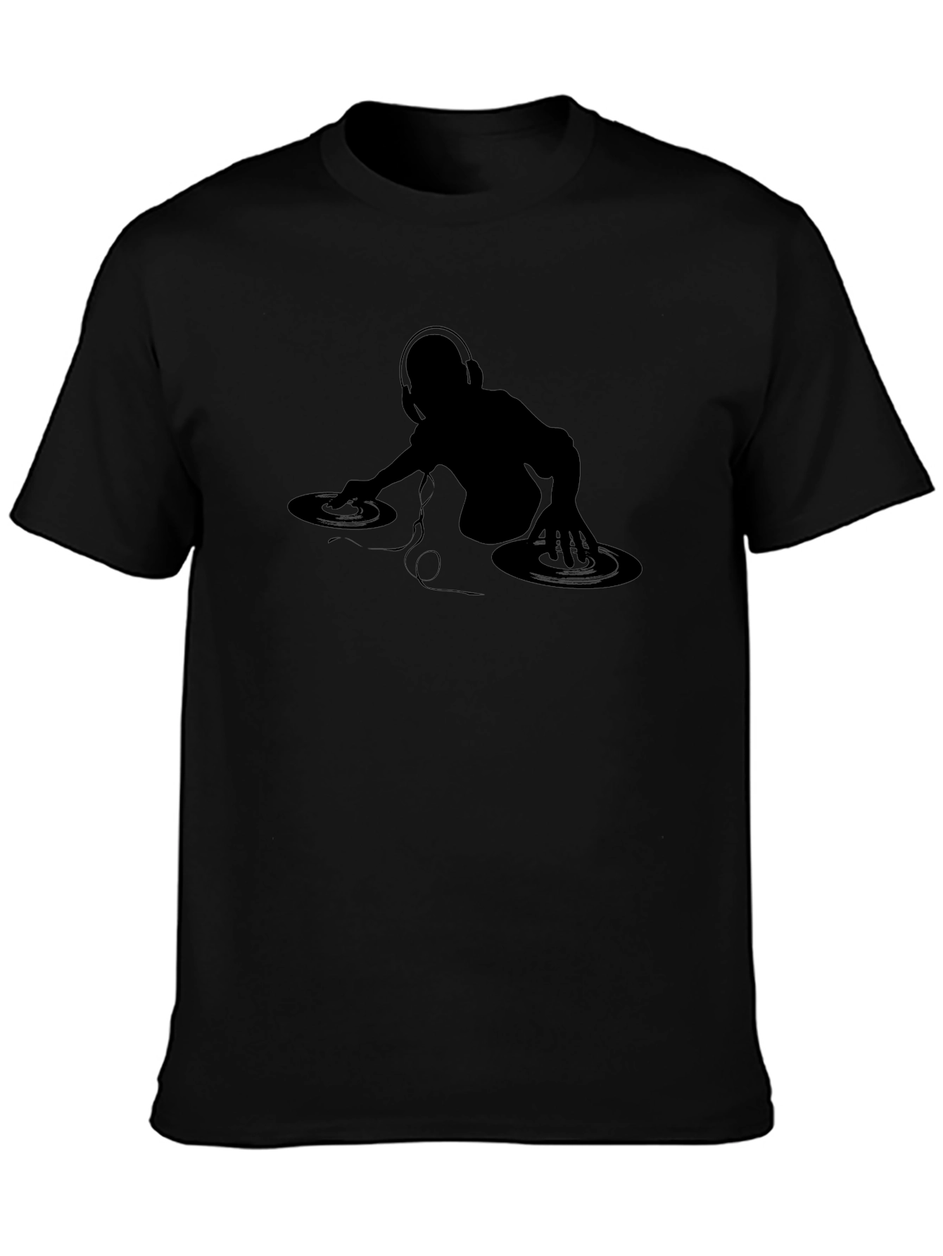 DJ Silhouette Graphic Tee - Black Cotton T-Shirt