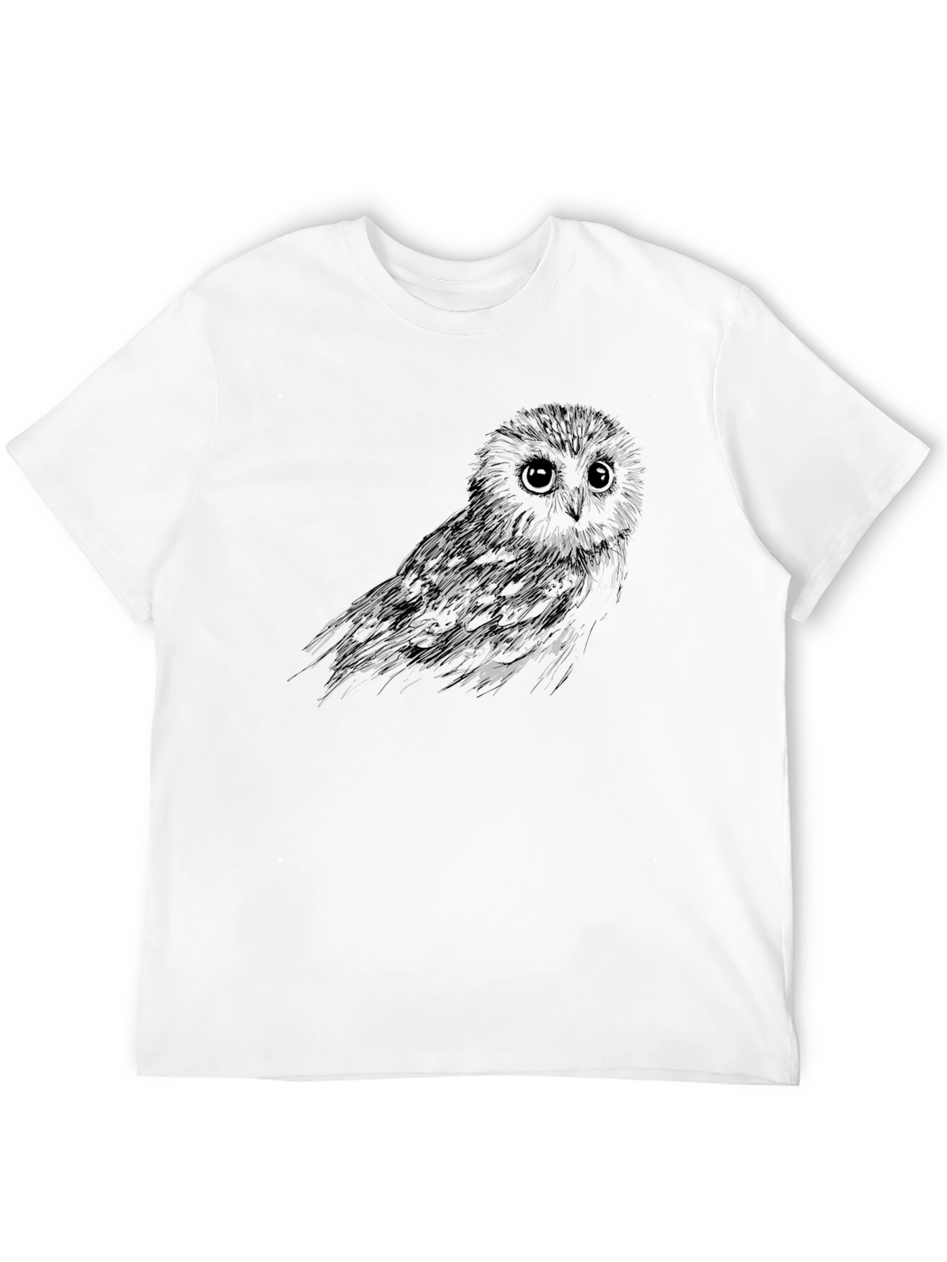 Mens Black Owl Graphic Tee