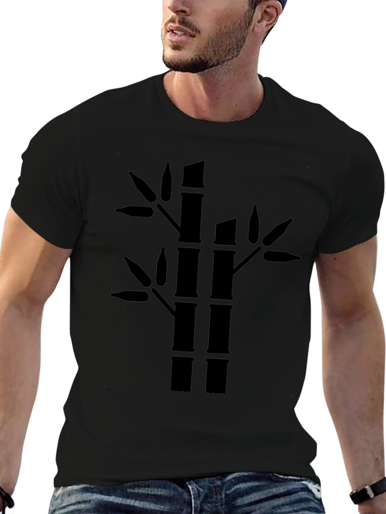 Bamboo Graphic Tee - Mens Black T-Shirt
