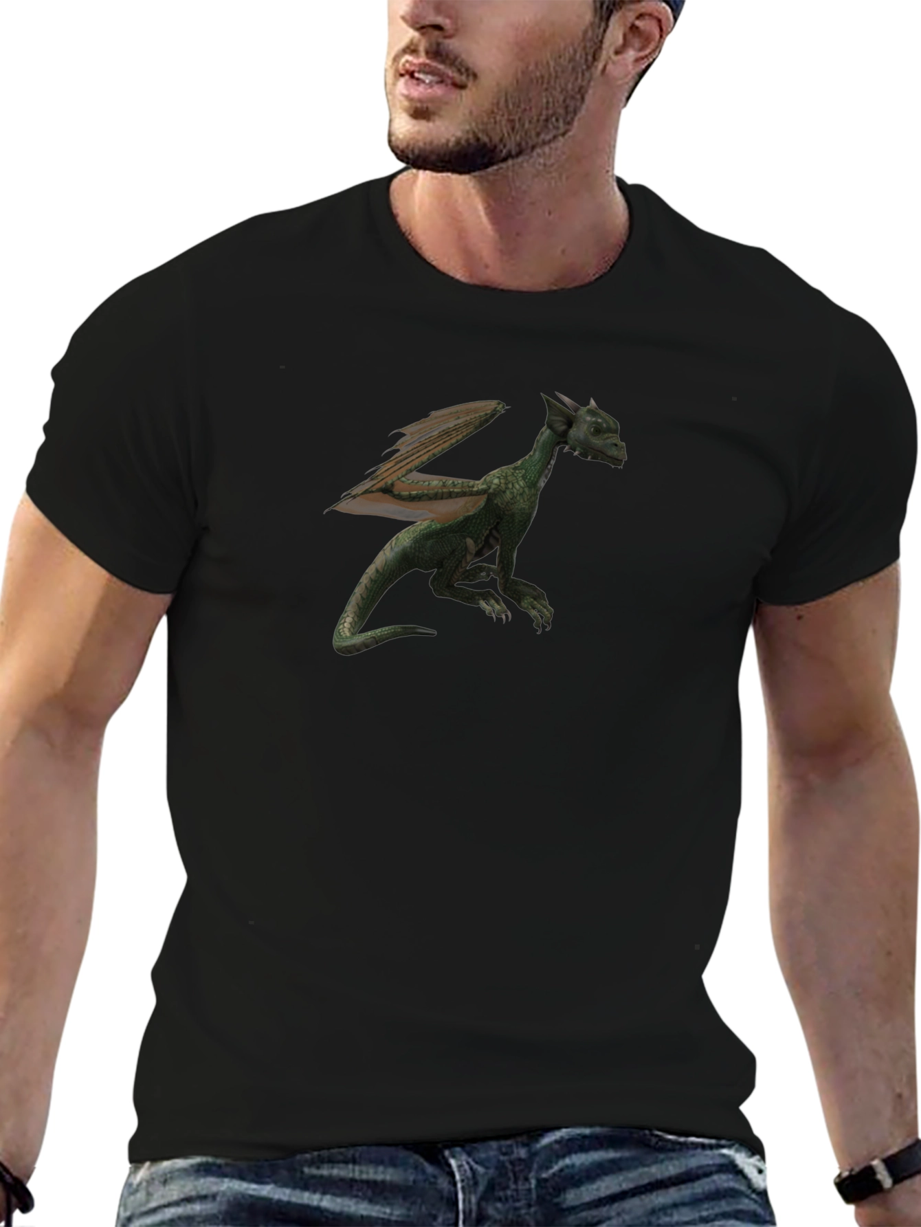 Dragon Graphic T-Shirt - Black Cotton Tee