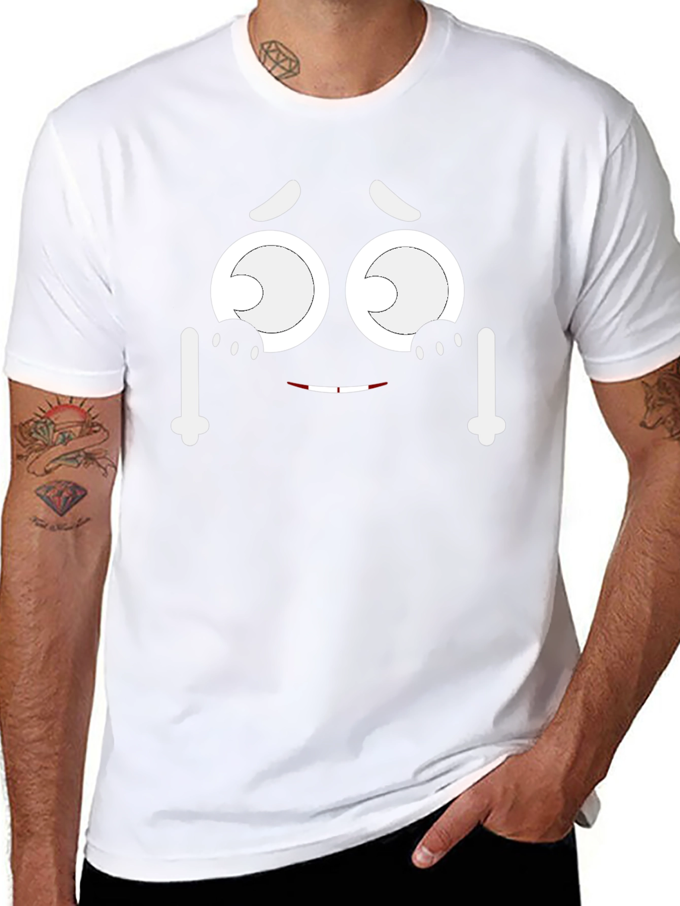 Funny Face Graphic T-Shirt - Expressive & Unique Design
