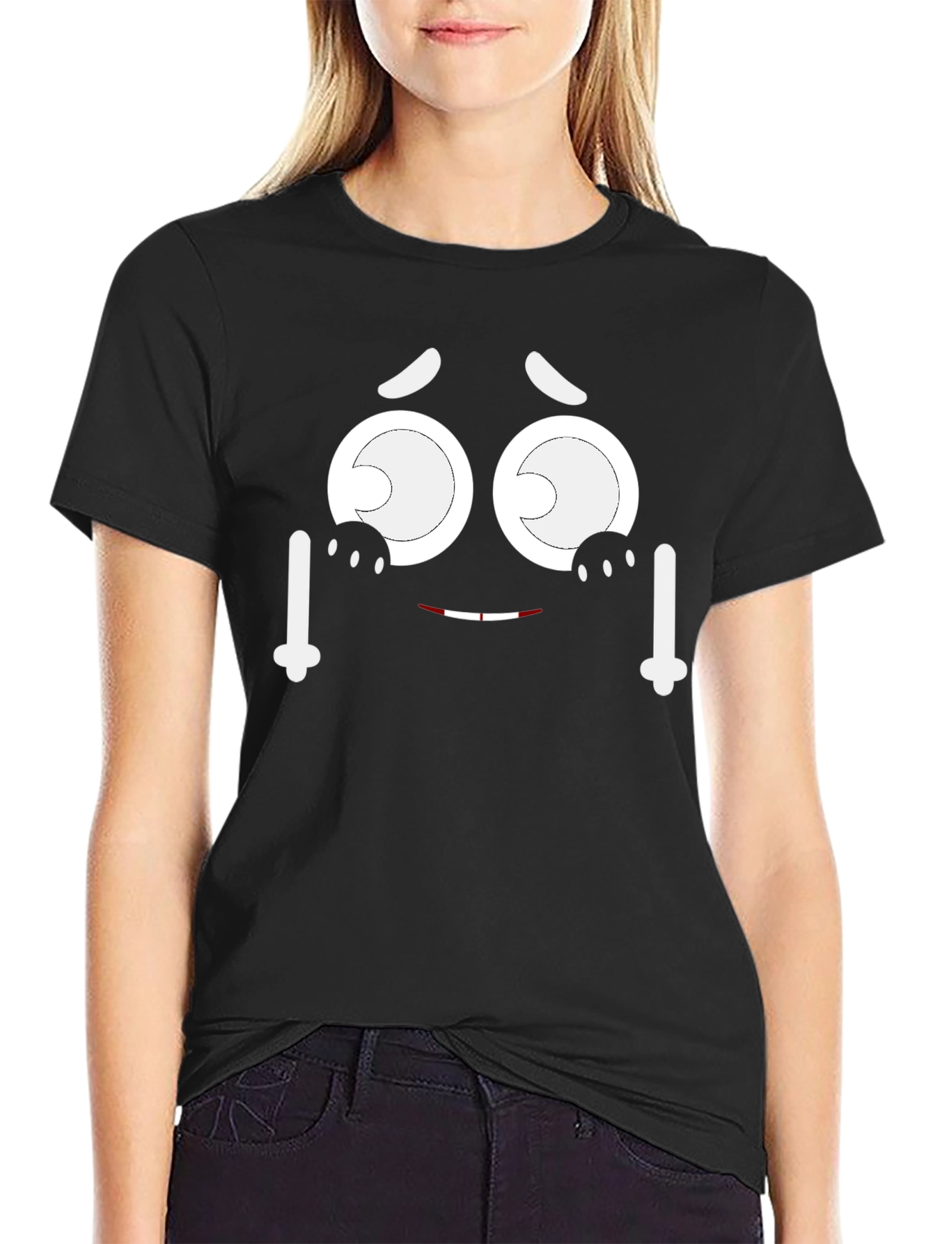 Funny Face Graphic T-Shirt - Expressive & Unique Design