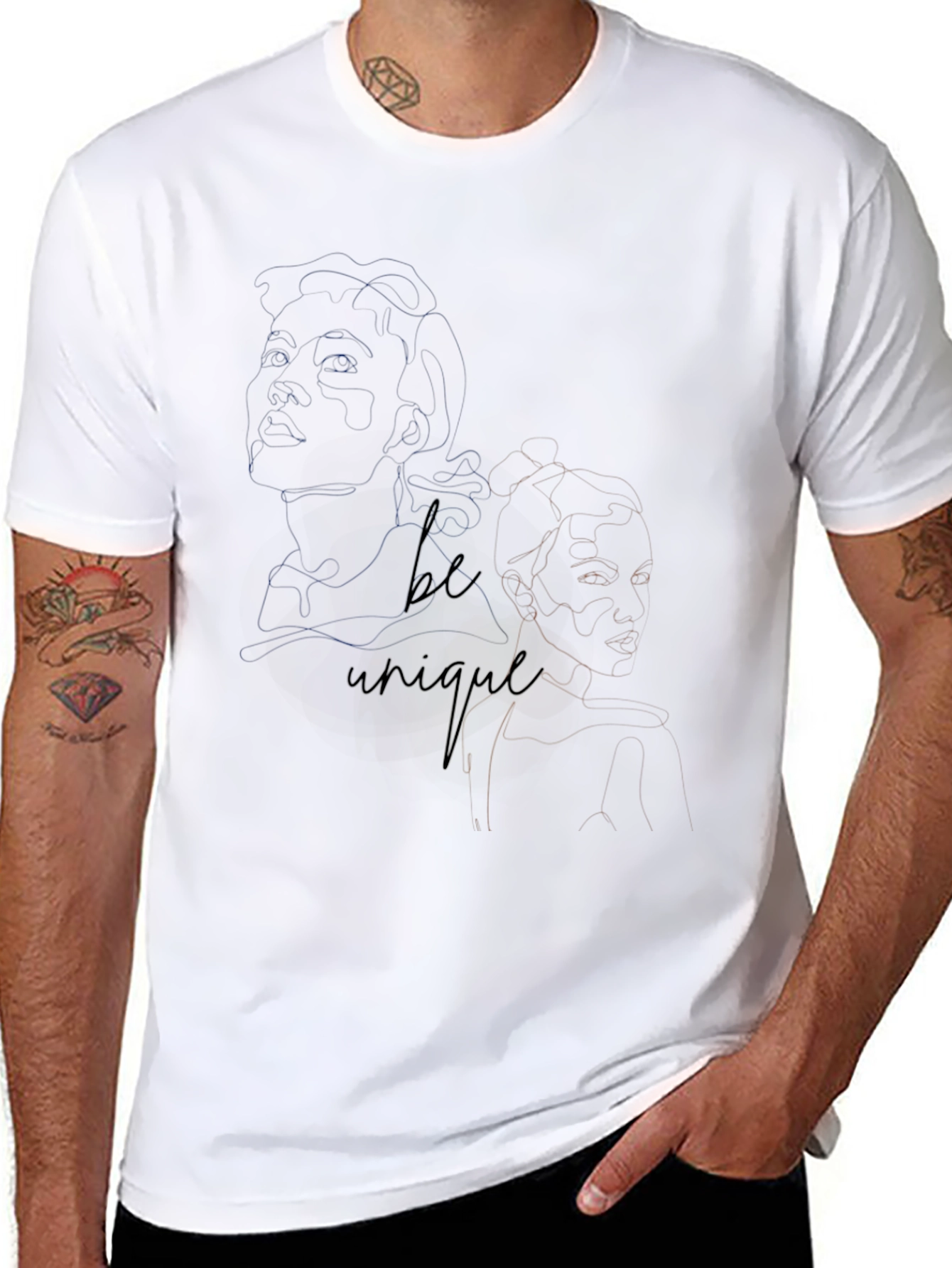 Unique Graphic Tee - Black T-Shirt for Men