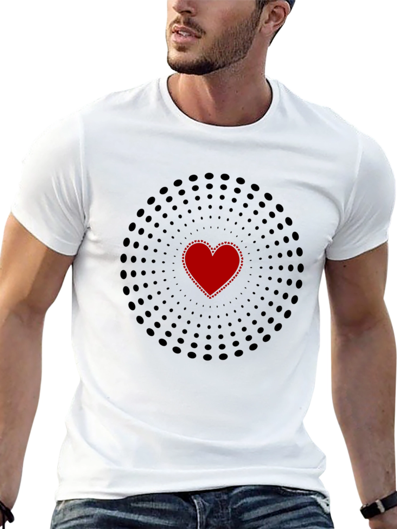 Heart Circle Black T-Shirt
