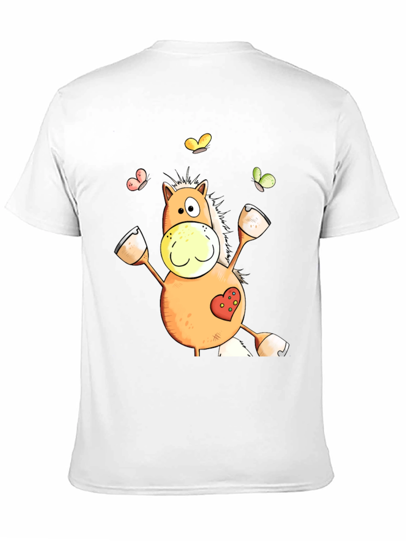 Horse Cartoon Graphic Black T-Shirt