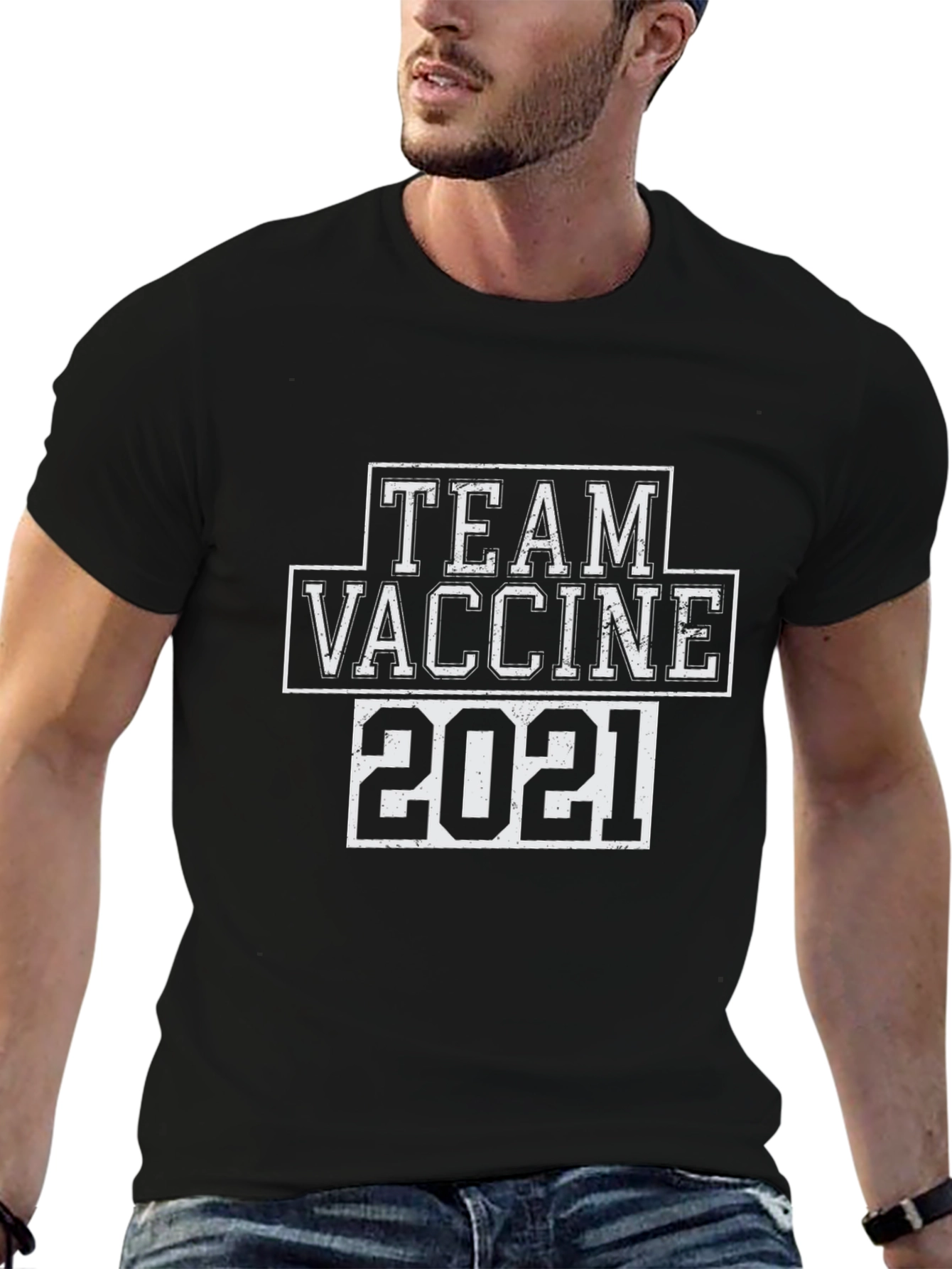 Team Vaccine 2021 Black Graphic T-Shirt