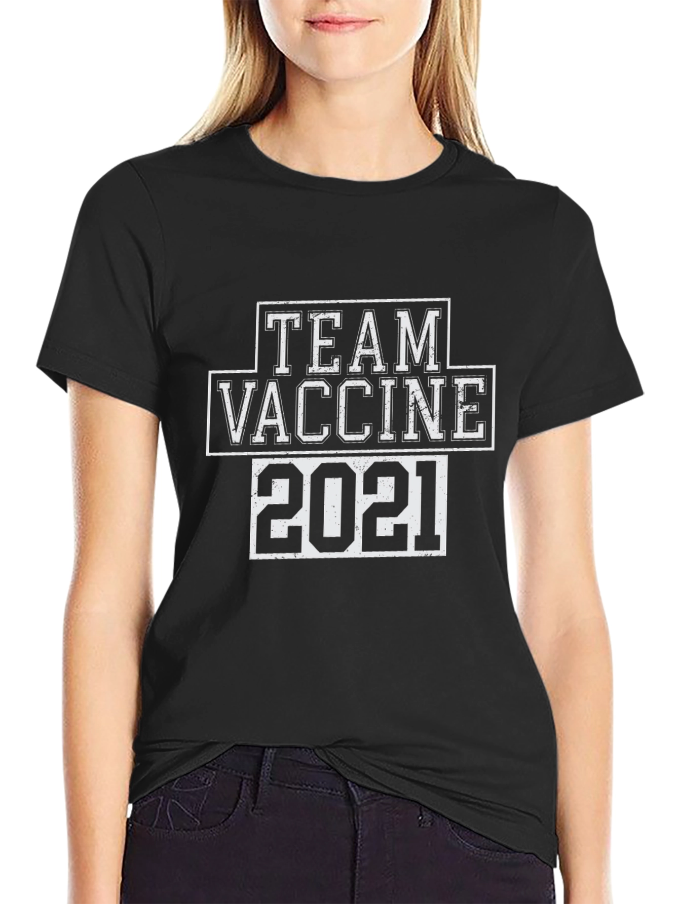 Team Vaccine 2021 Black Graphic T-Shirt