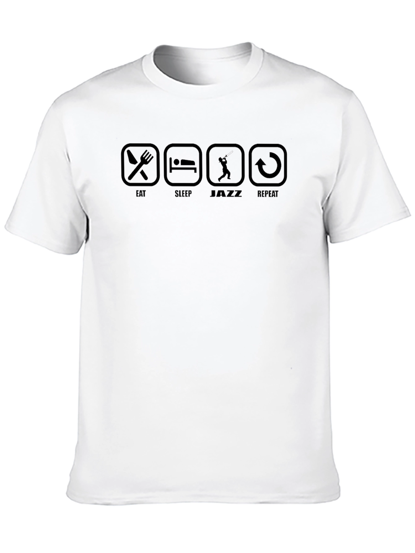 Eat Sleep Jazz Repeat Black Graphic T-Shirt