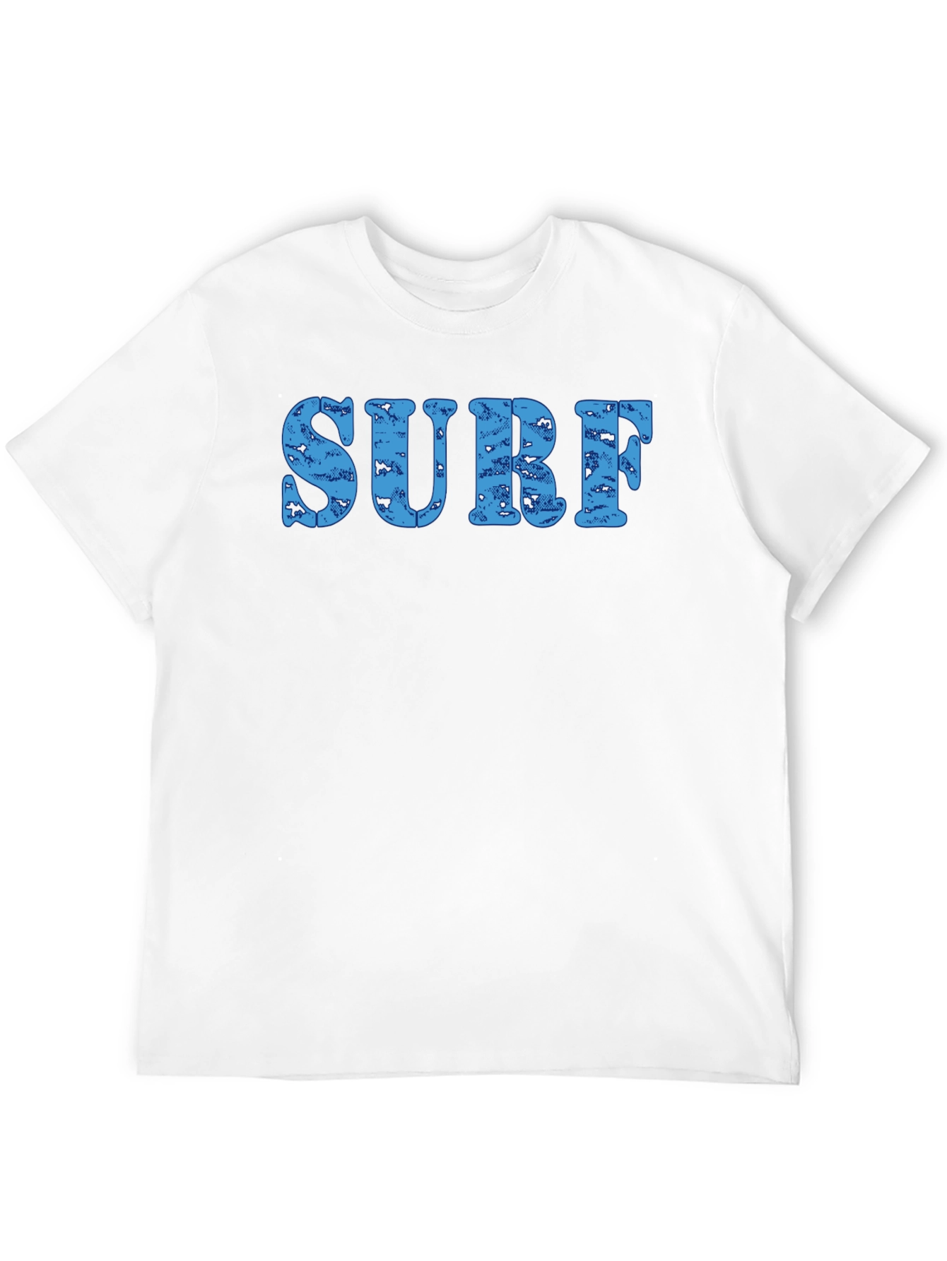 Surf Distressed Print Crew Neck T-Shirt