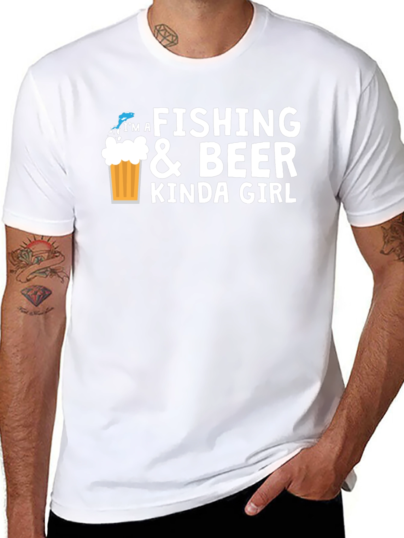 Fishing & Beer Kinda Girl Black Graphic Tee