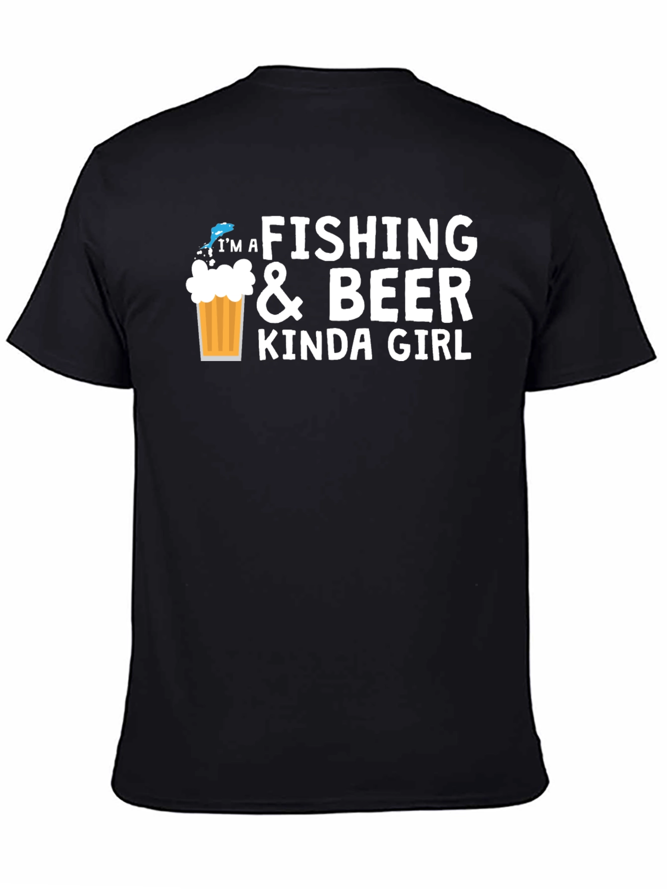 Fishing & Beer Kinda Girl Black Graphic Tee