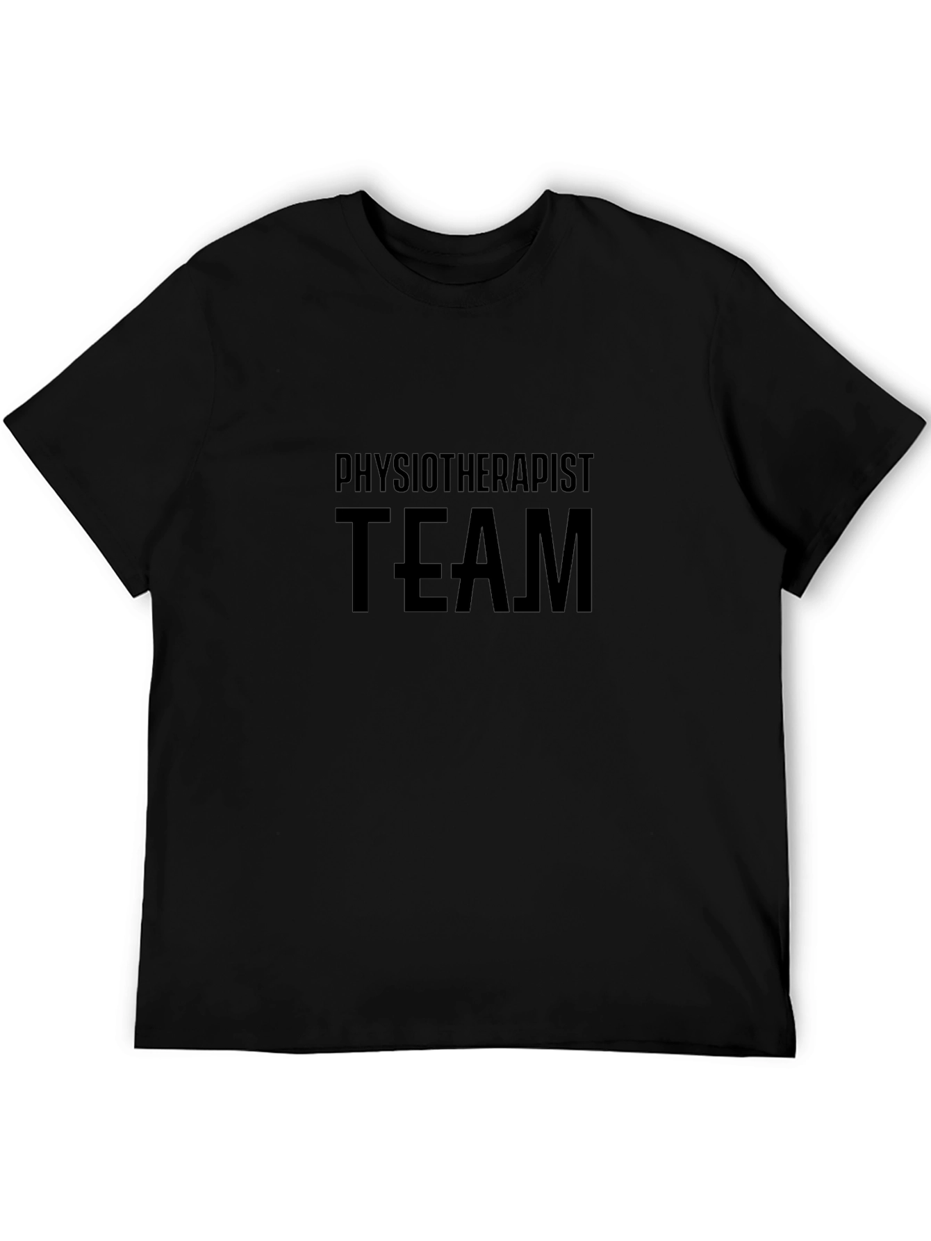 Physiotherapist Team Tee - Black Crew Neck T-Shirt