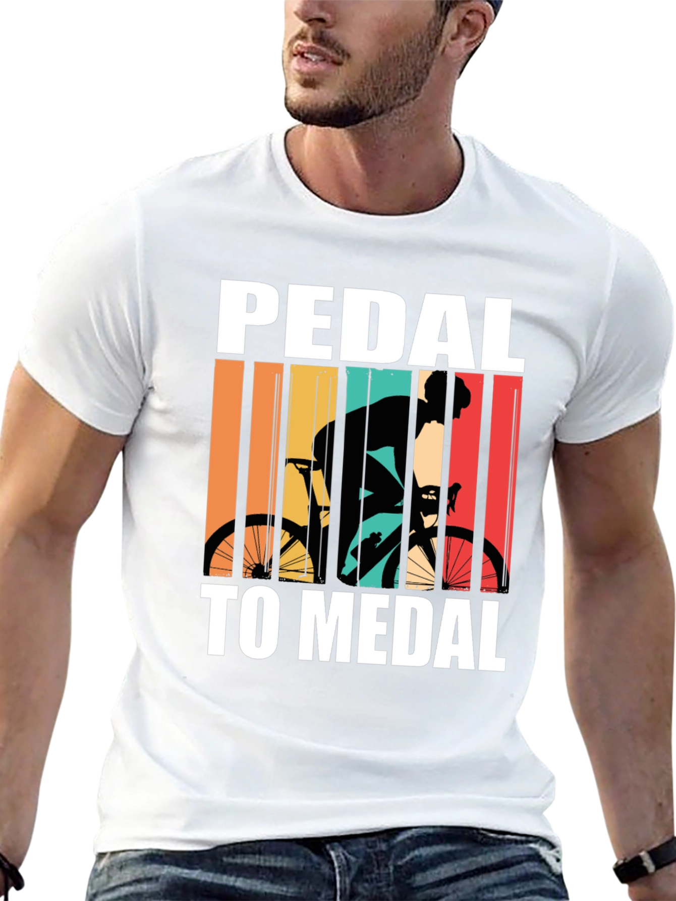 Pedal to Medal Cycling T-Shirt - Retro Design