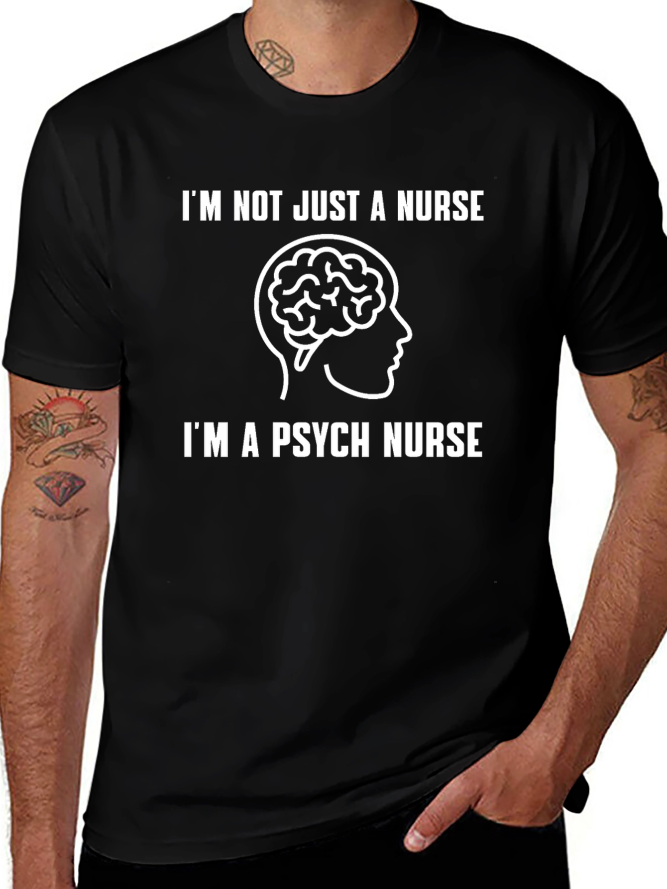 Psych Nurse T-Shirt - Brain Graphic Tee