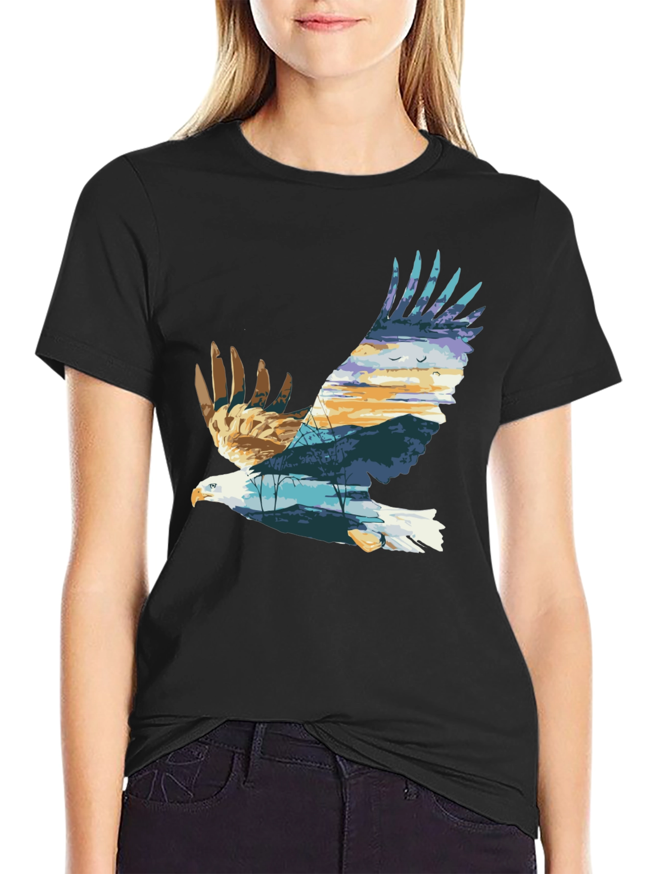 Eagle Nature Graphic T-Shirt | Mens Black Tee
