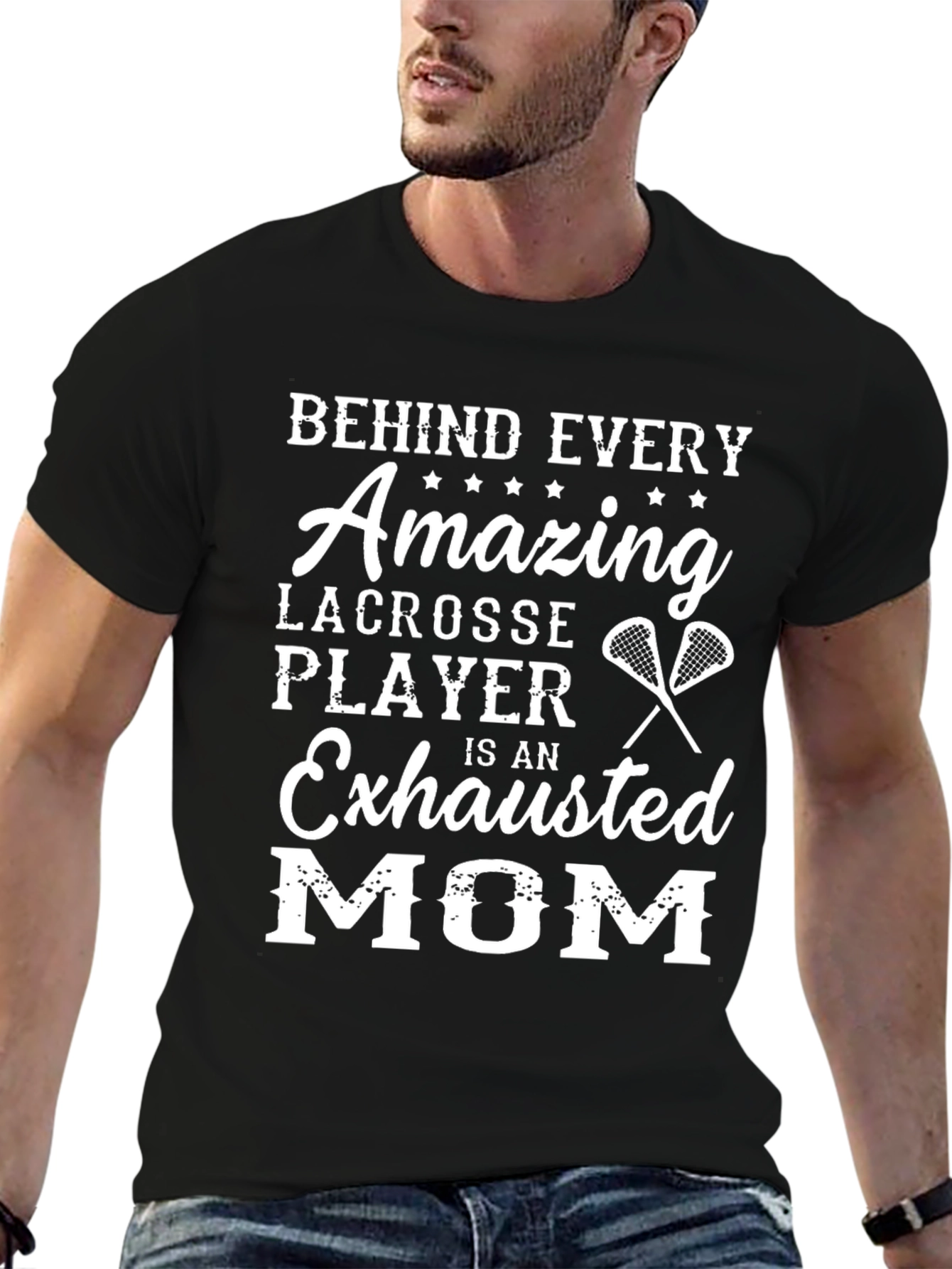 Lacrosse Mom Graphic T-Shirt - Behind Every Player